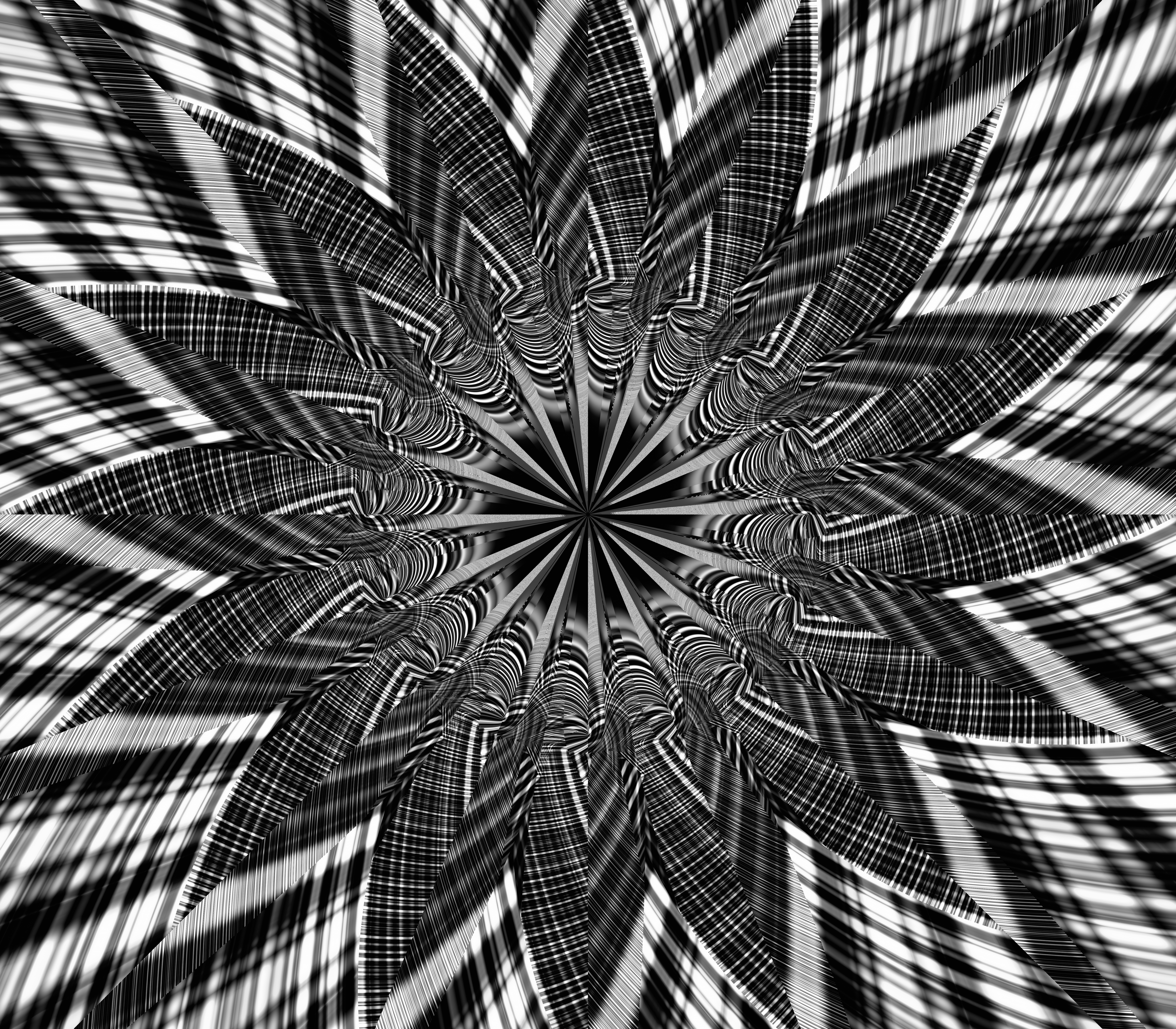 Fractal Shapes Lines Abstraction Black-and-white