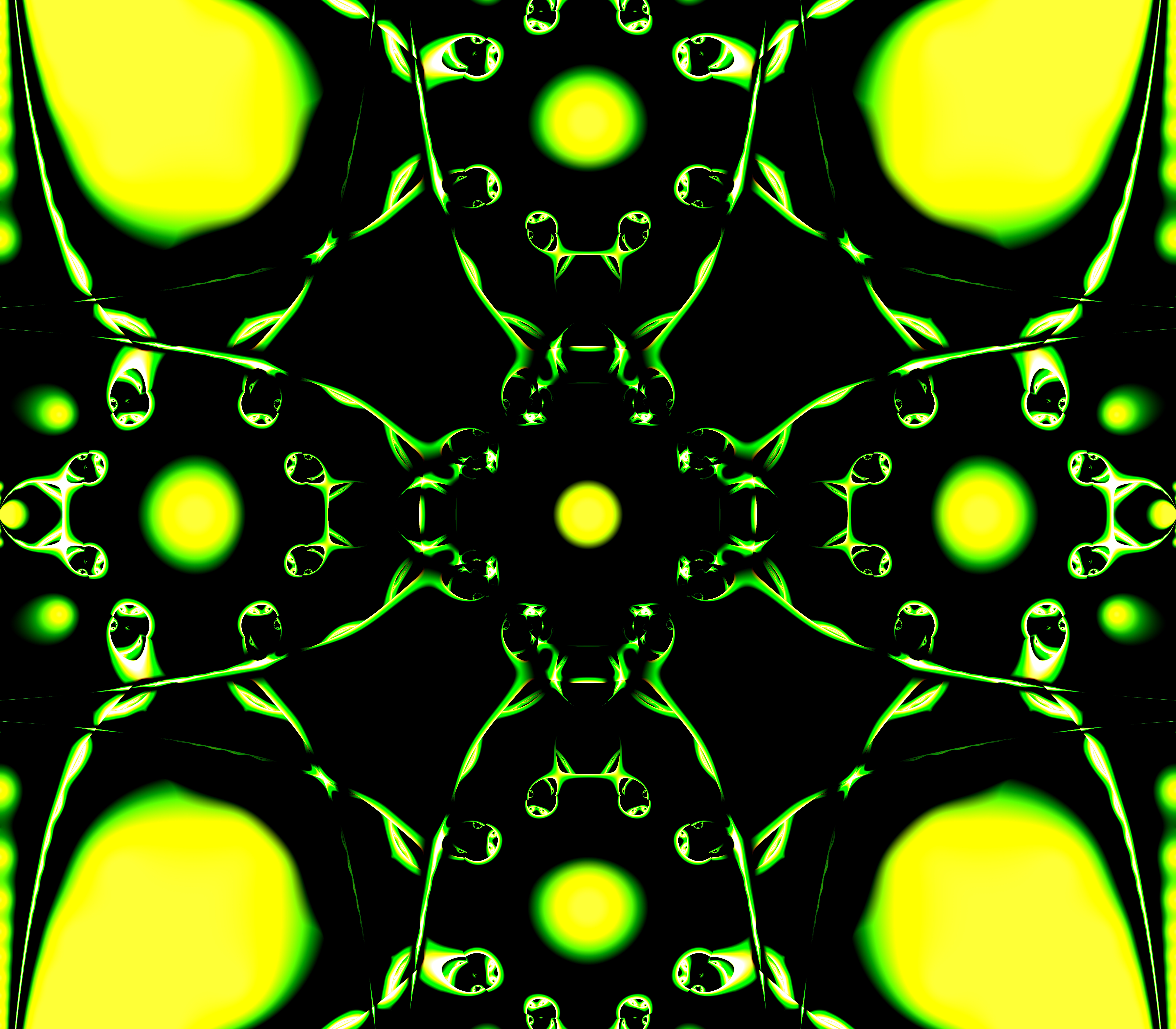 Fractal Shapes Pattern Abstraction Green Black