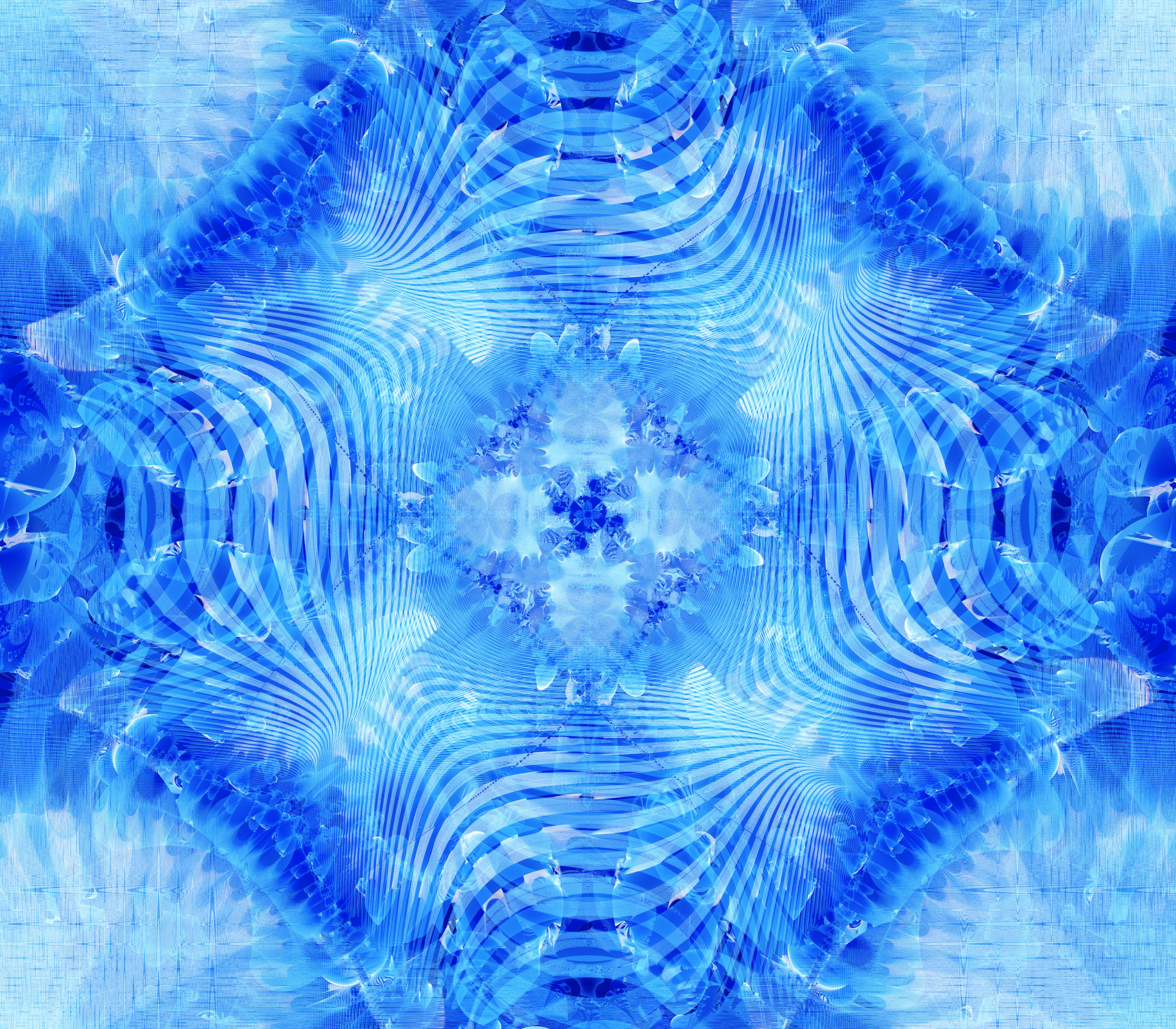 Fractal Shapes Pattern Stripes Abstraction Blue