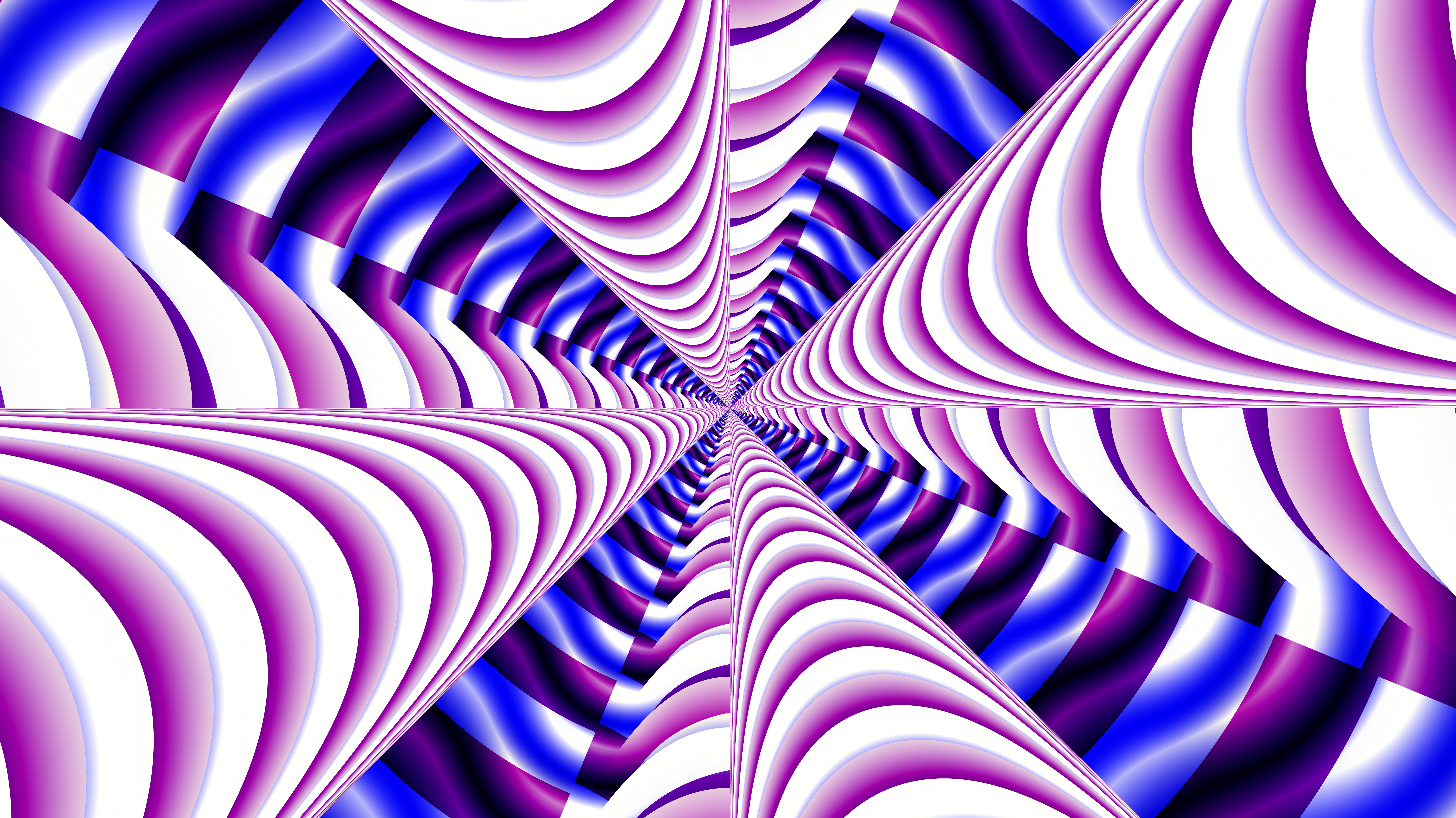Fractal Stripes Optical-illusion Abstraction Purple Blue