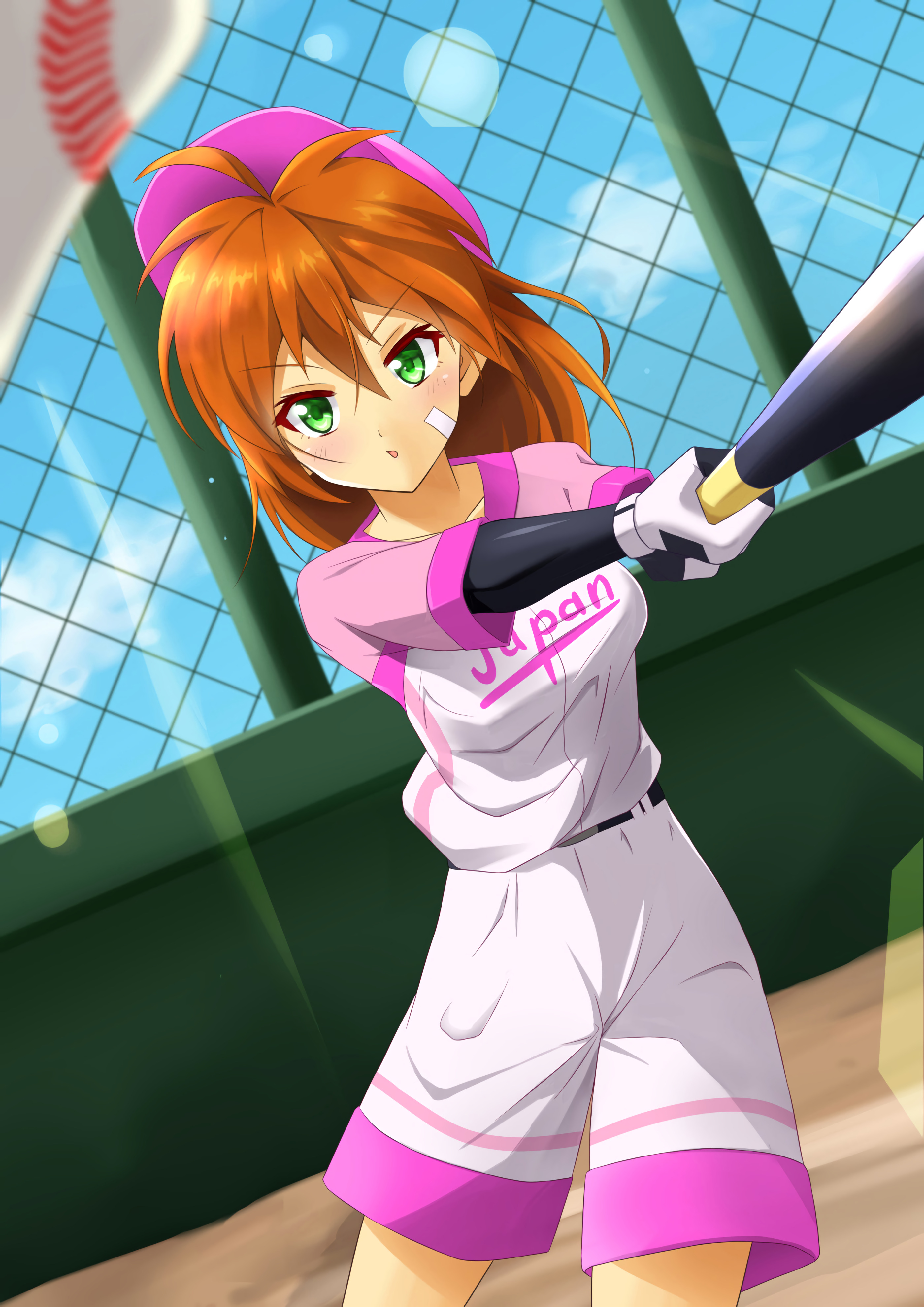 Girl Baseball Punch Anime Art