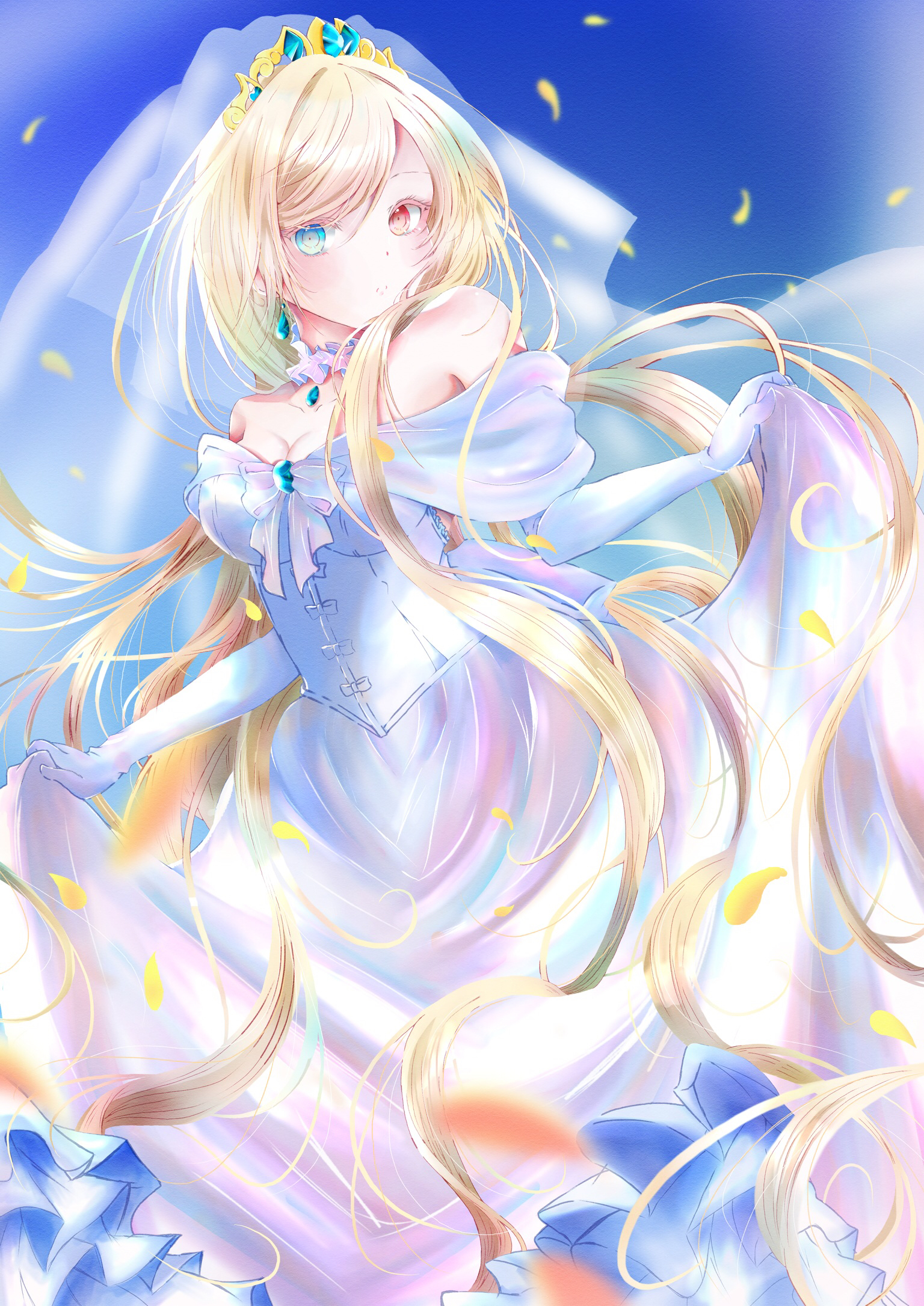 Girl Bride Heterochromia Anime Art