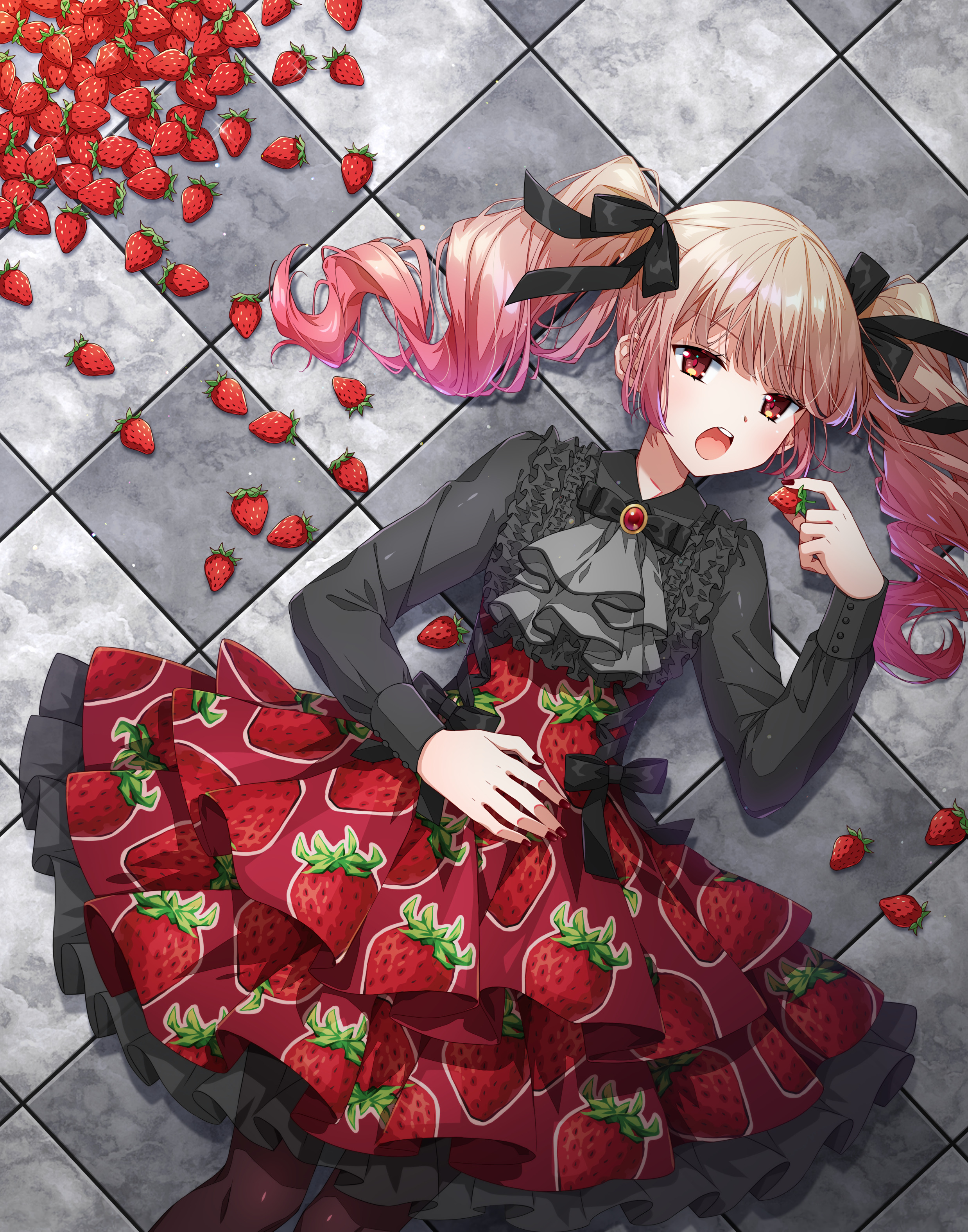 Girl Dress Strawberry Anime Art