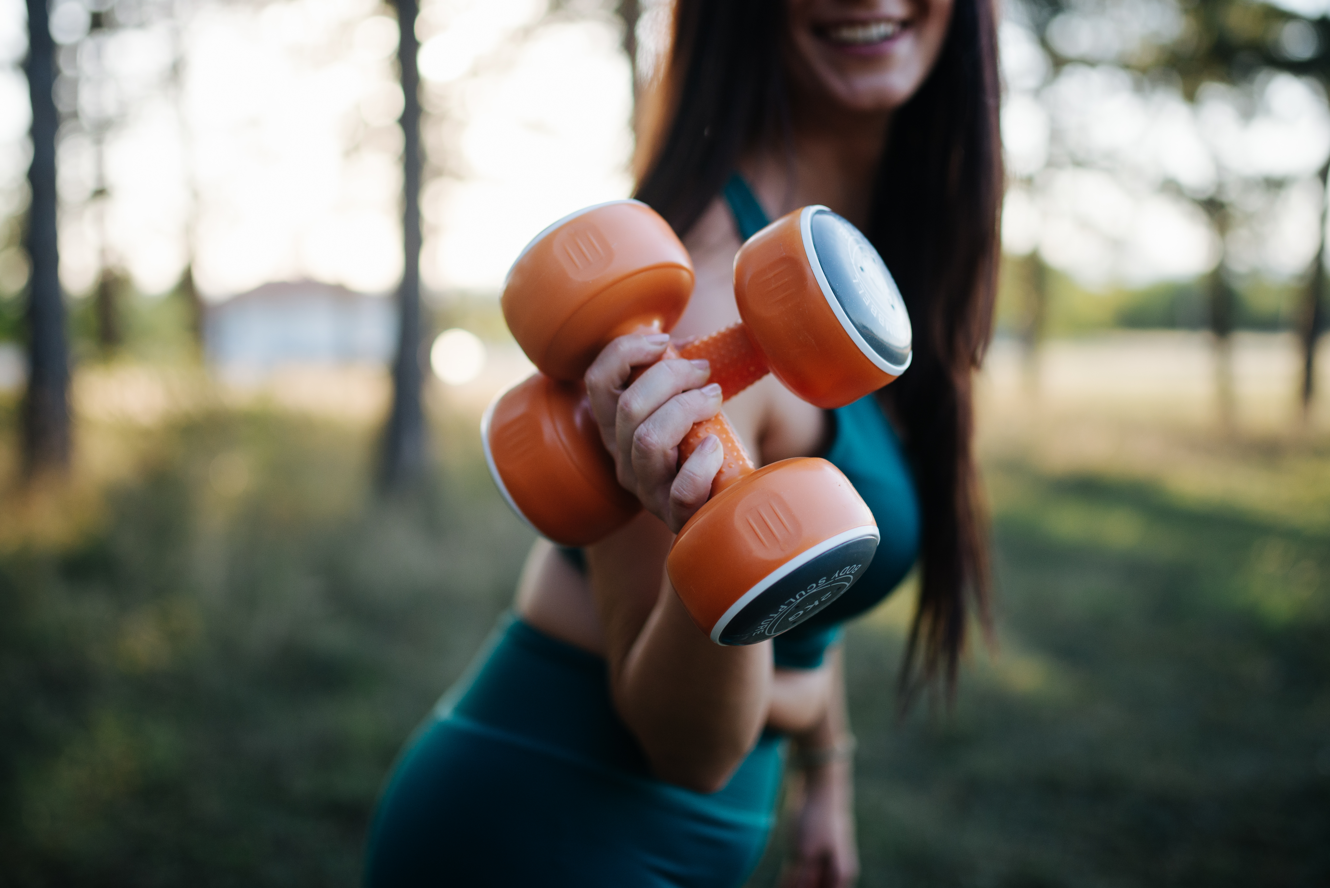 Girl Dumbbells Fitness Sport