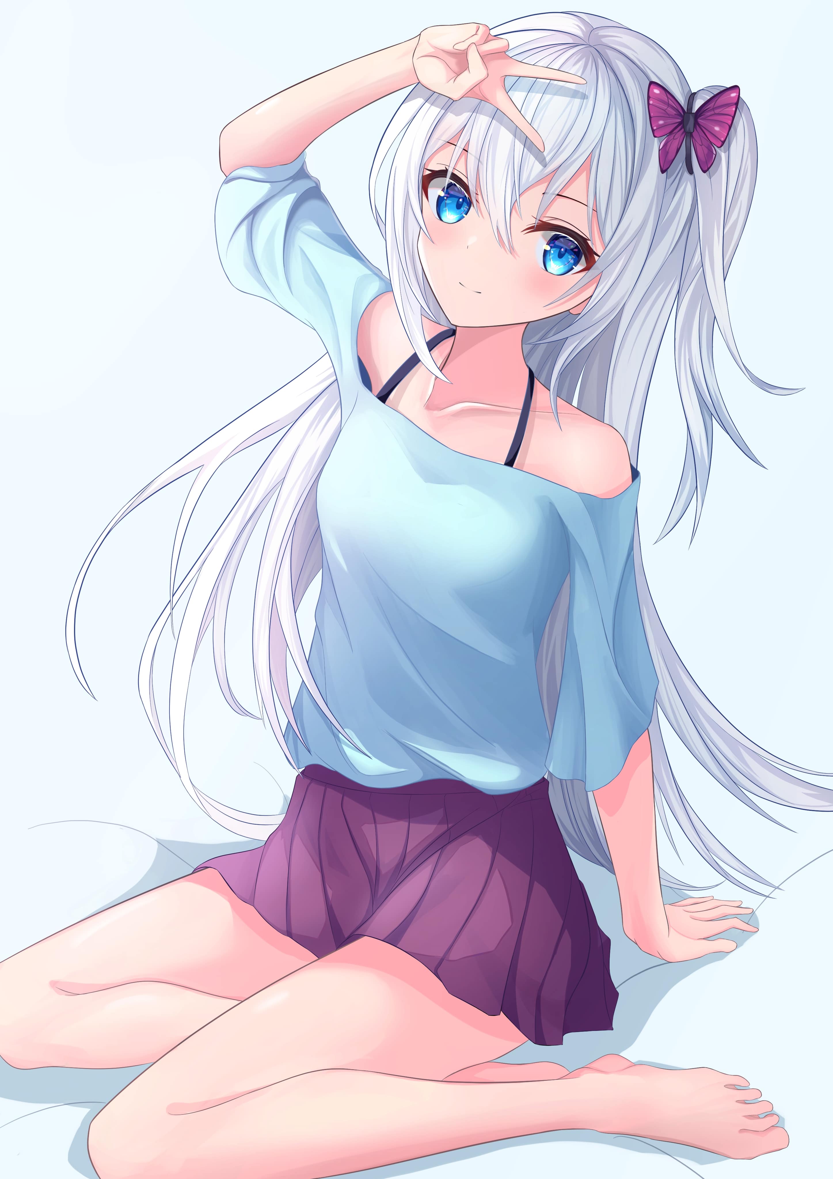 Girl Gesture Anime Art Cute