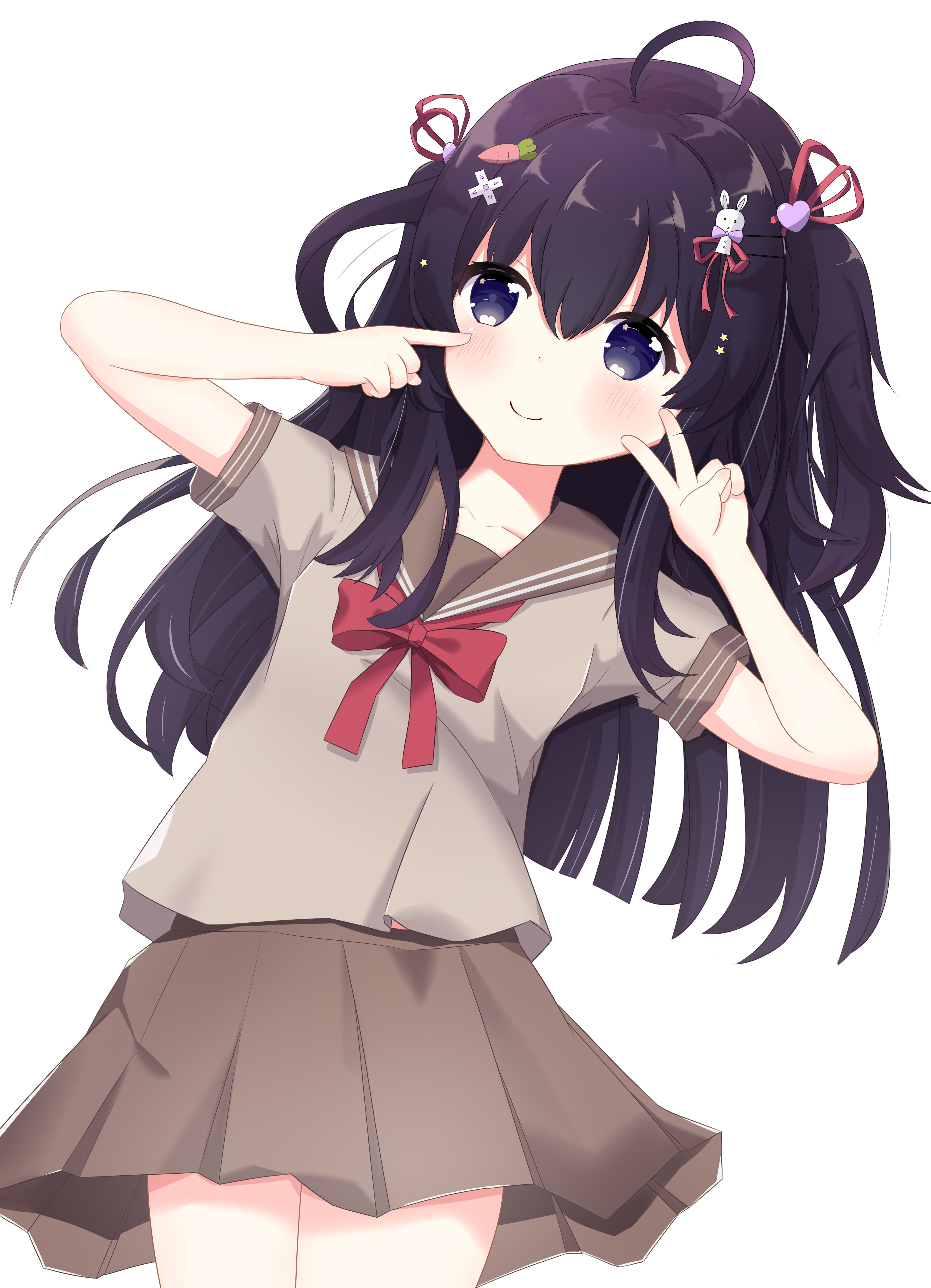 Girl Gesture Smile Anime