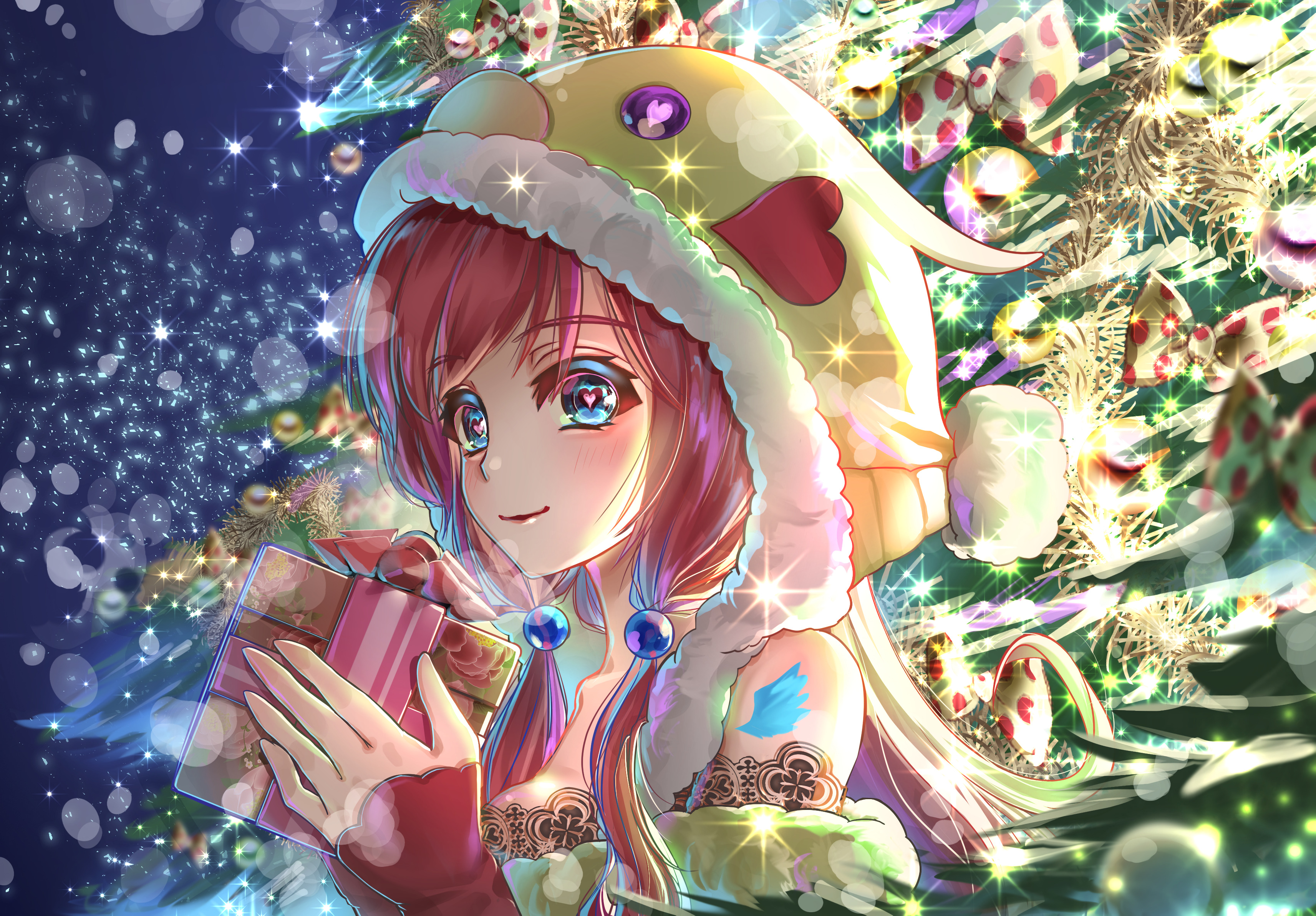 Girl Gift Tree Toys New-year Anime
