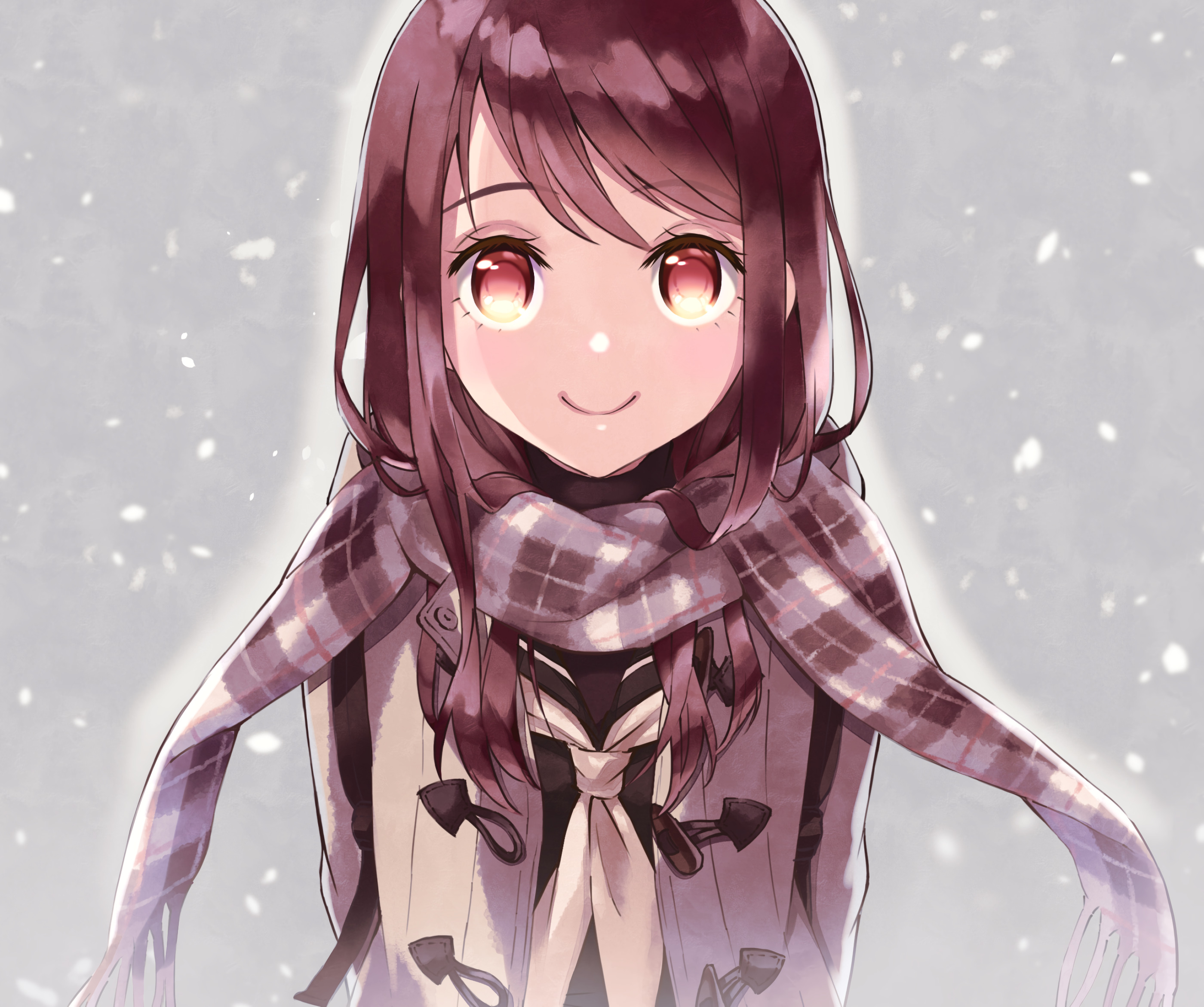 Girl Glance Scarf Anime