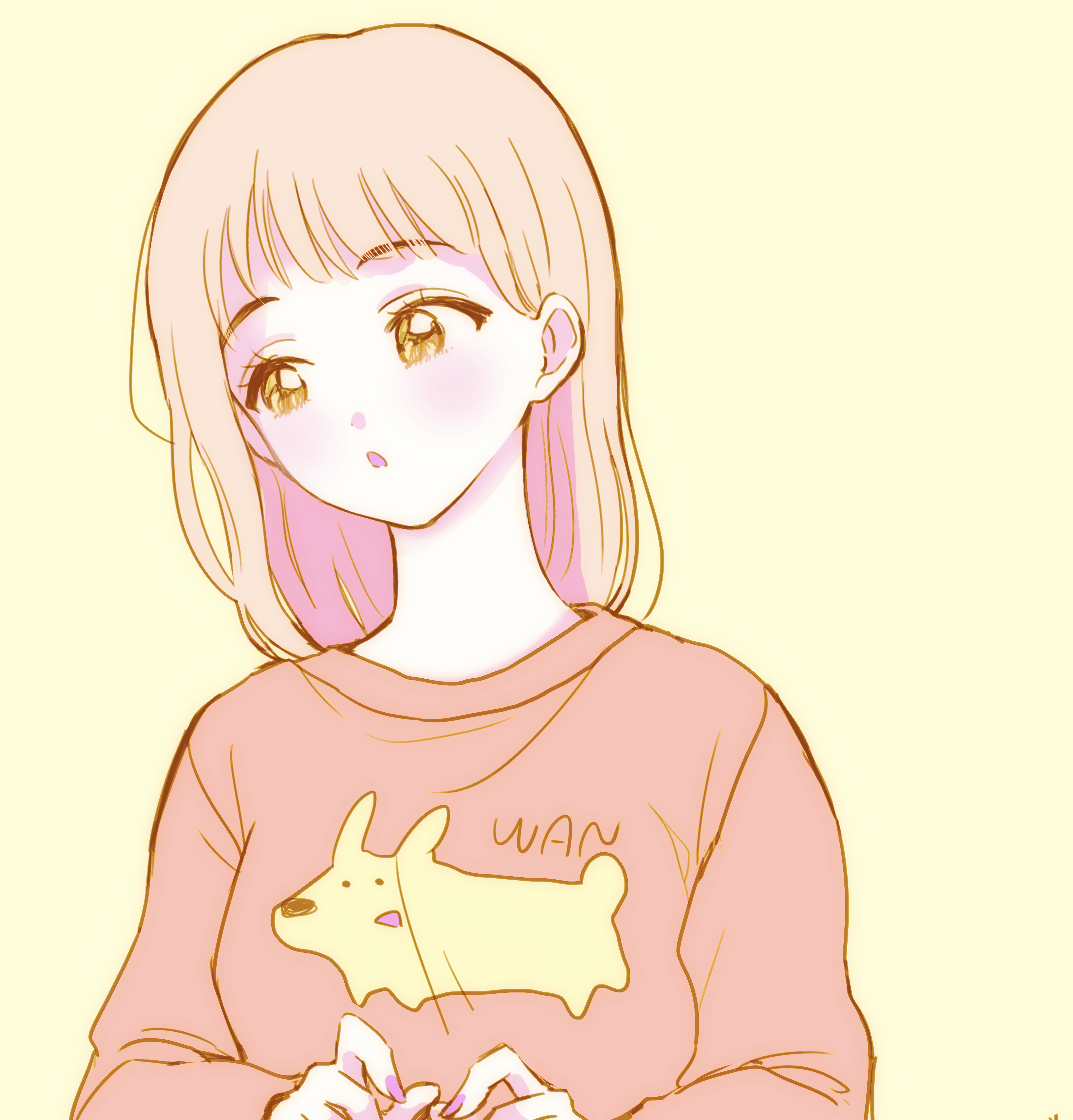 Girl Glance Sweater Anime Art Cartoon