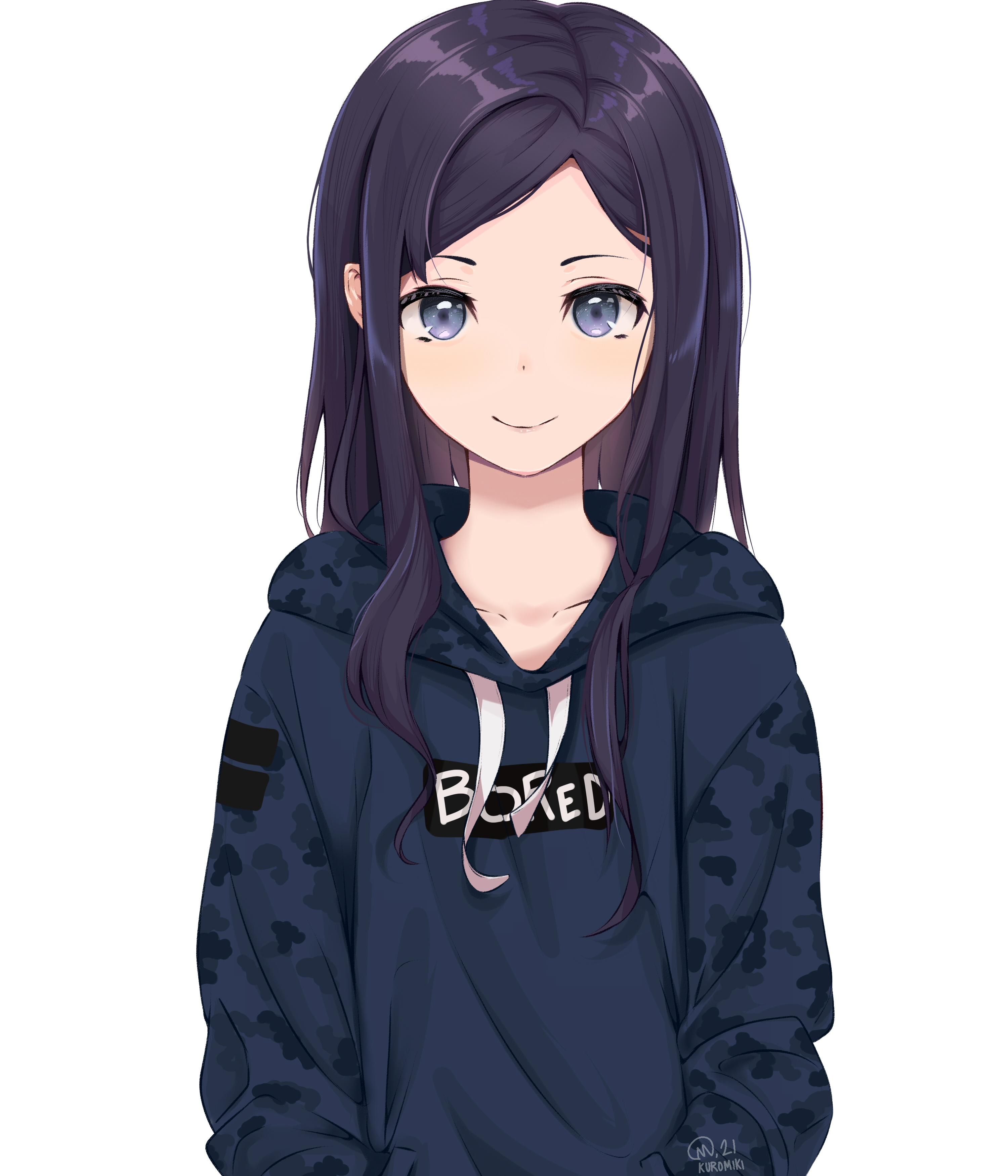 Girl Glance Sweatshirt Anime Art Cartoon
