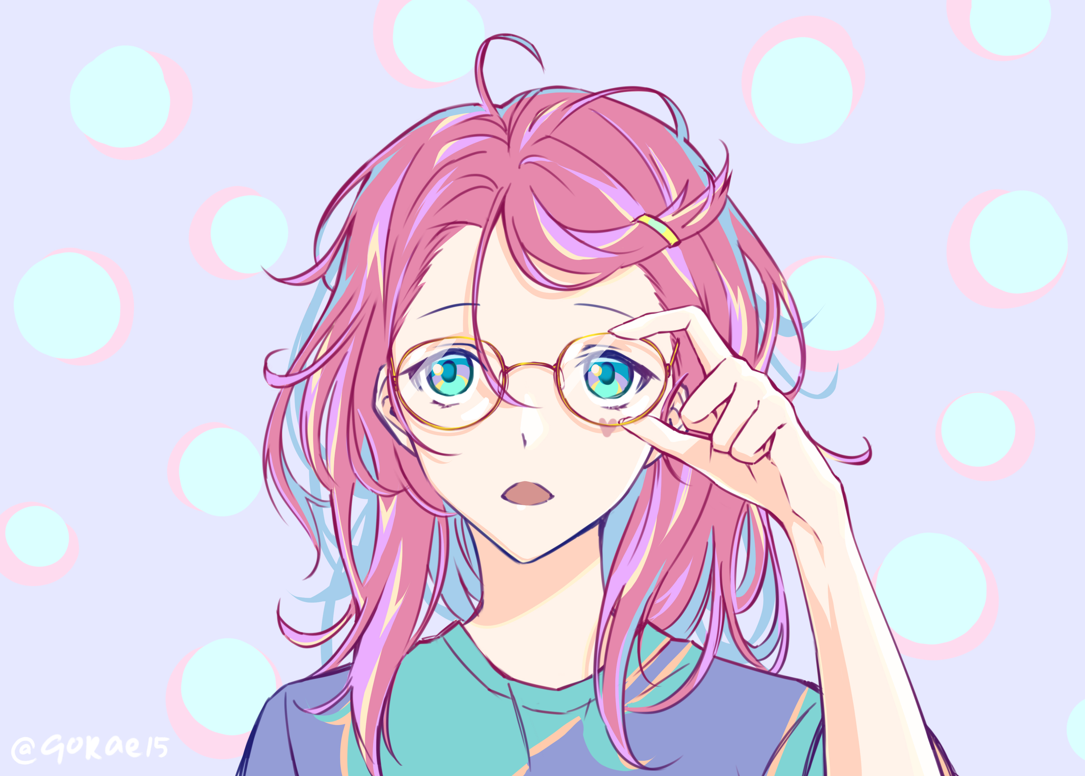 Girl Glasses Anime Art