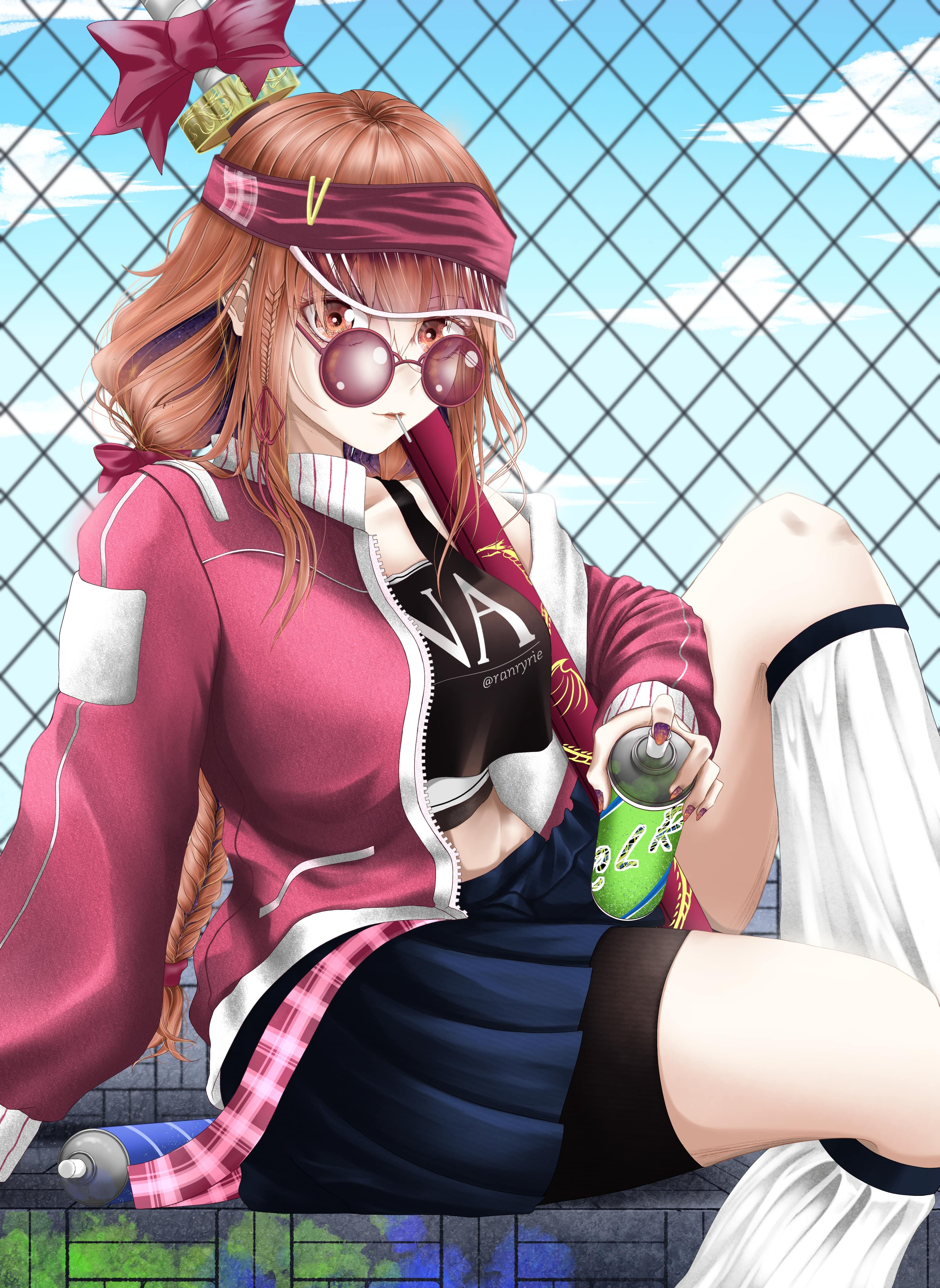 Girl Glasses Style Graffiti Anime