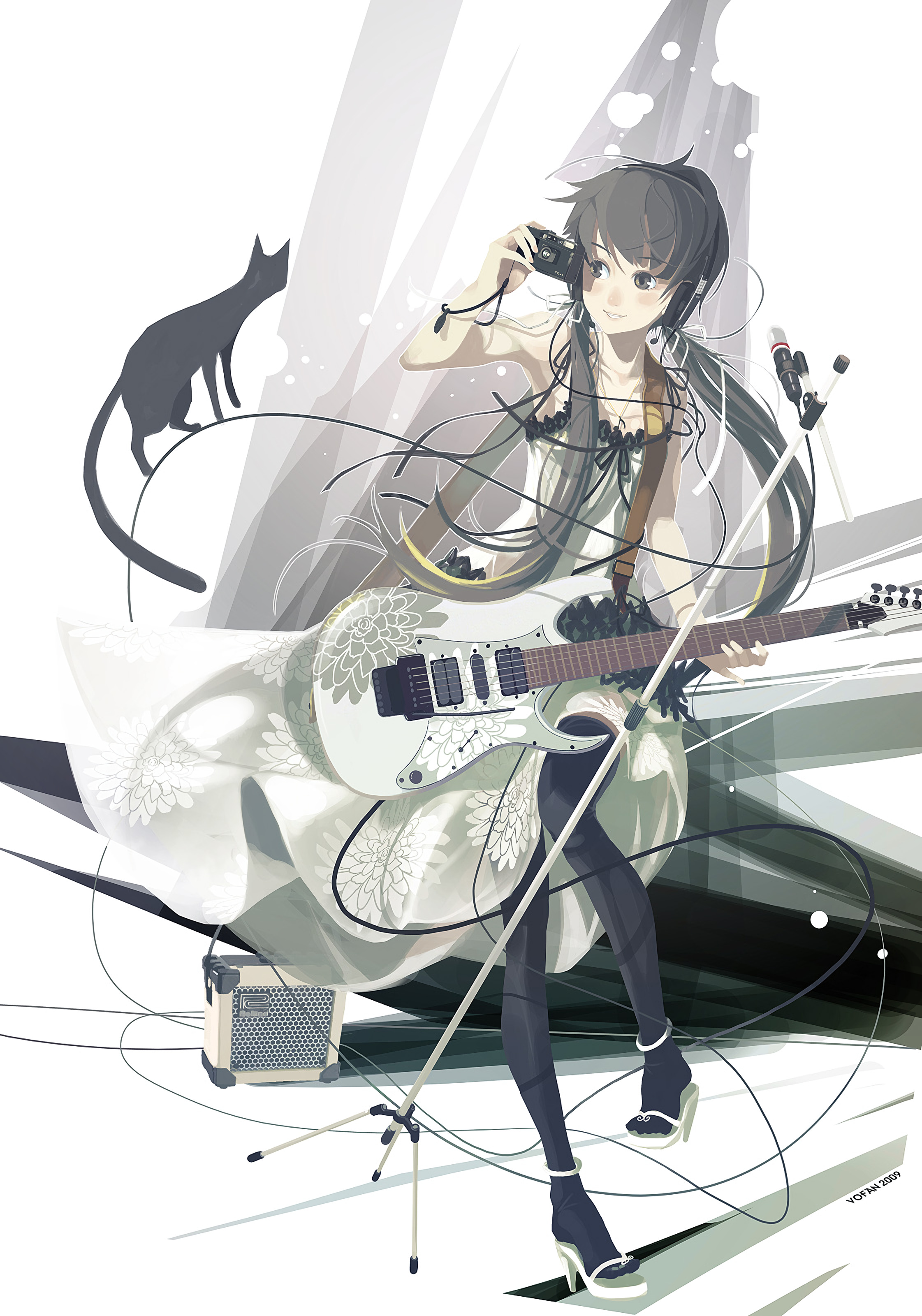 Girl Guitar Camera Music Anime