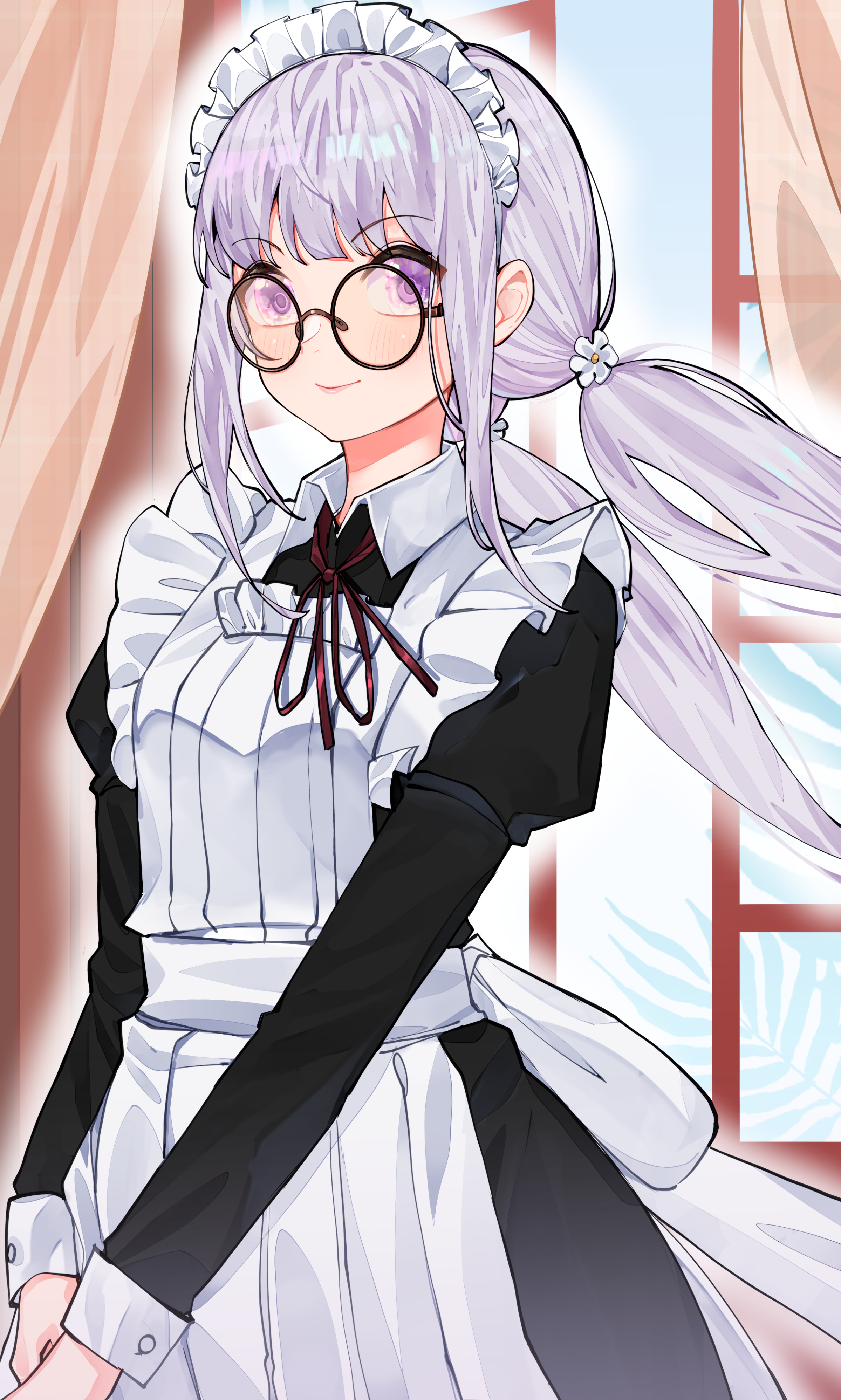 Girl Maid Uniform Glasses Anime