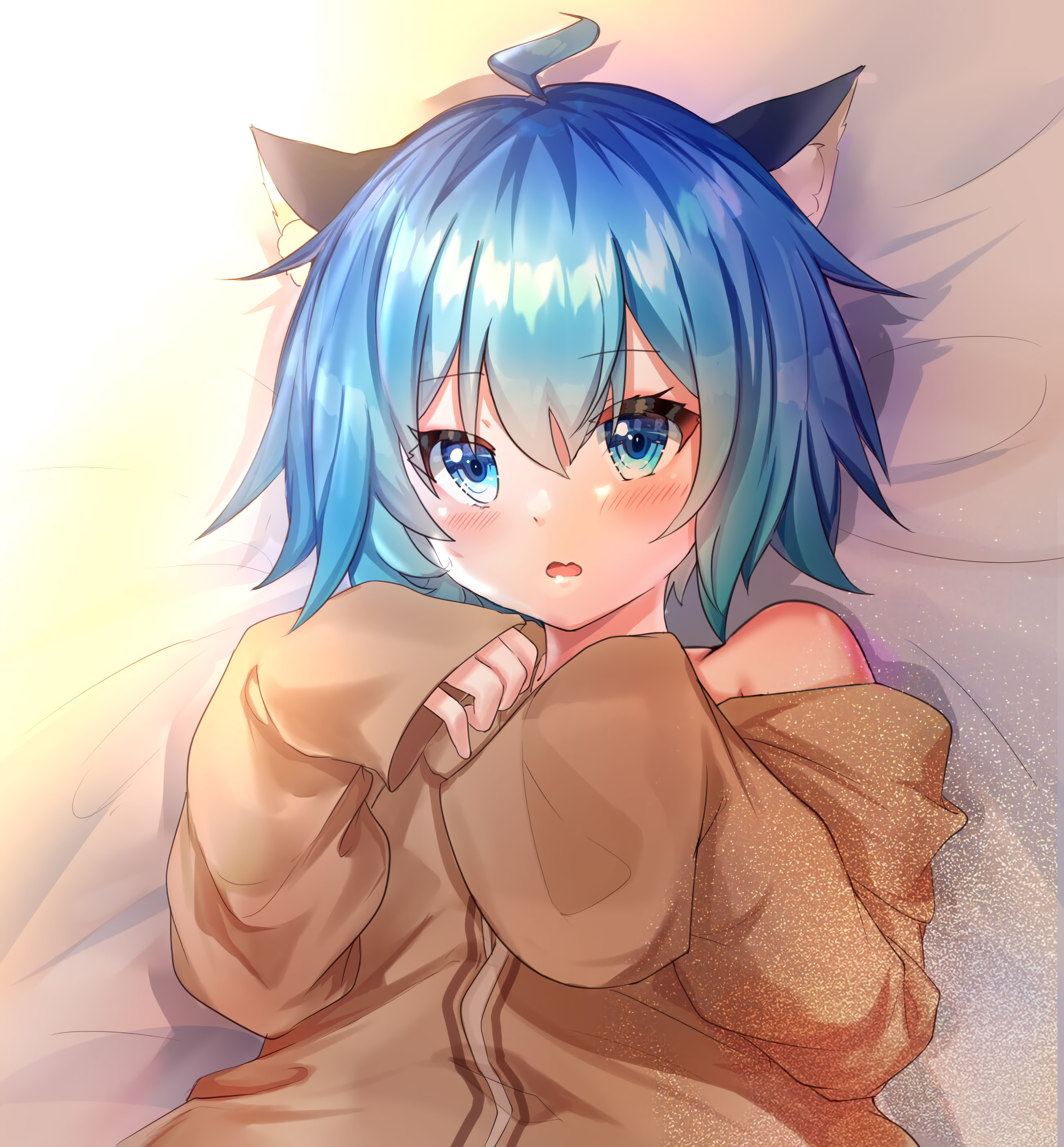 Girl Neko Ears Anime Art Cute