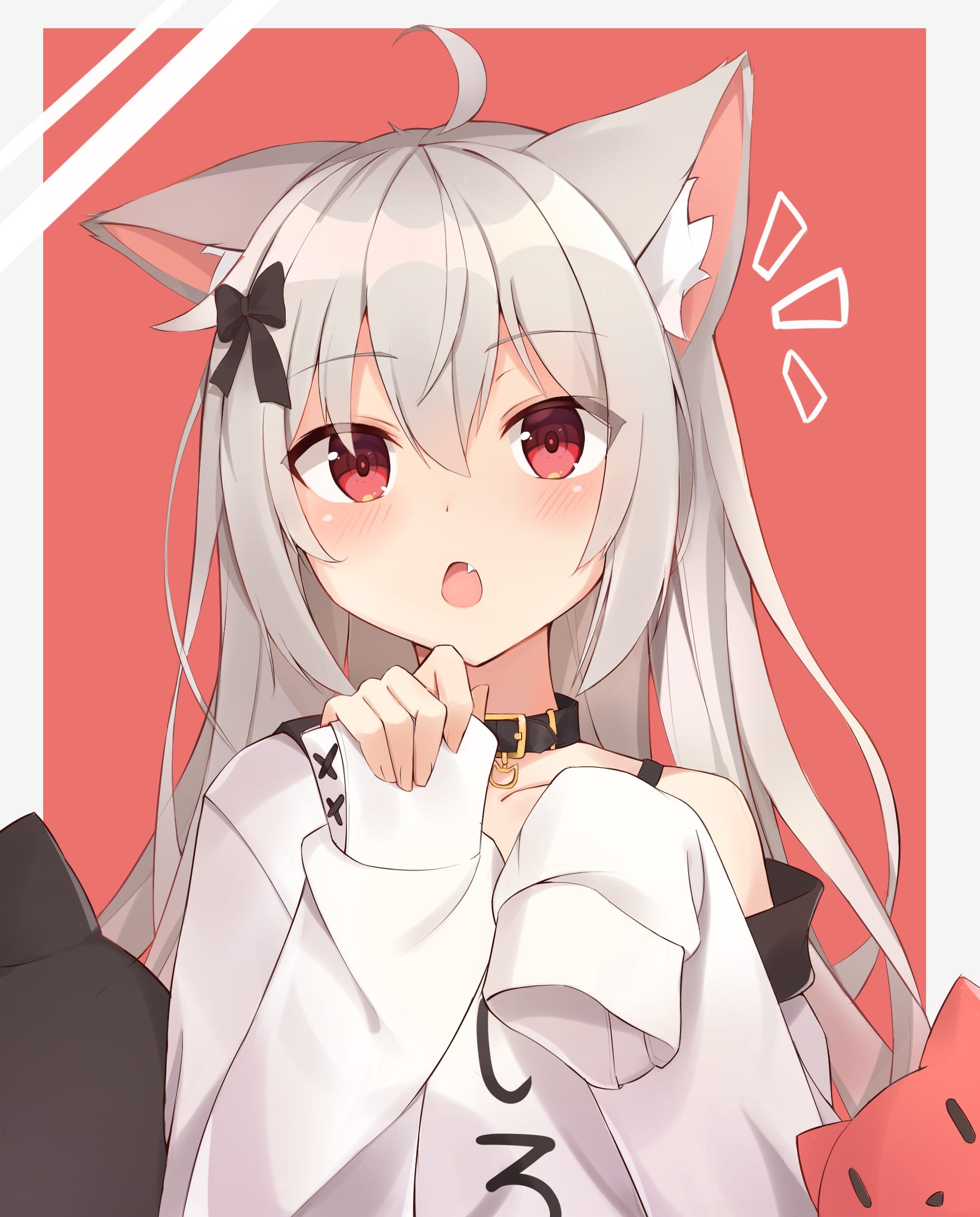 Girl Neko Gesture Anime Art Cute