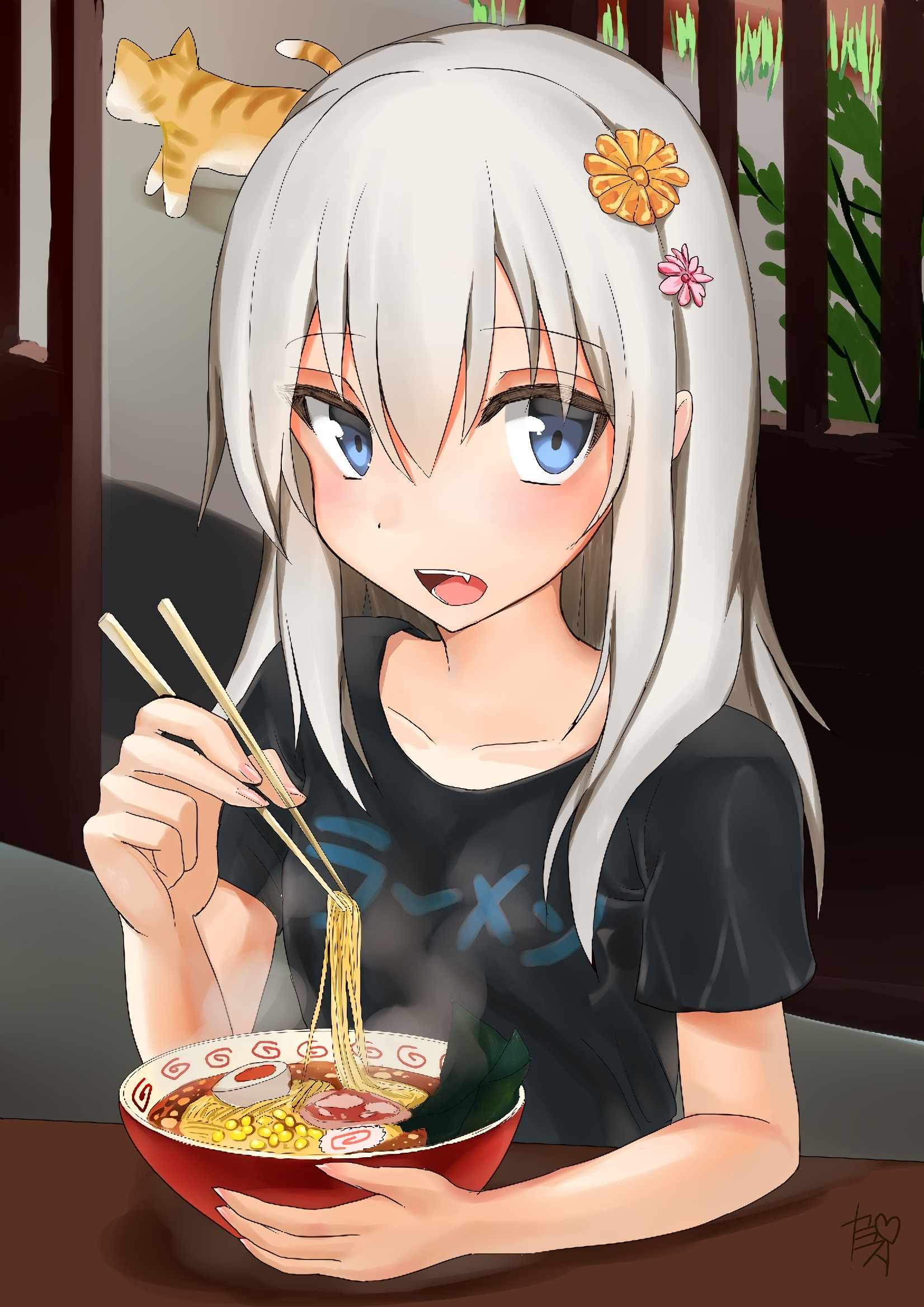 Girl Ramen Noodles Anime Art