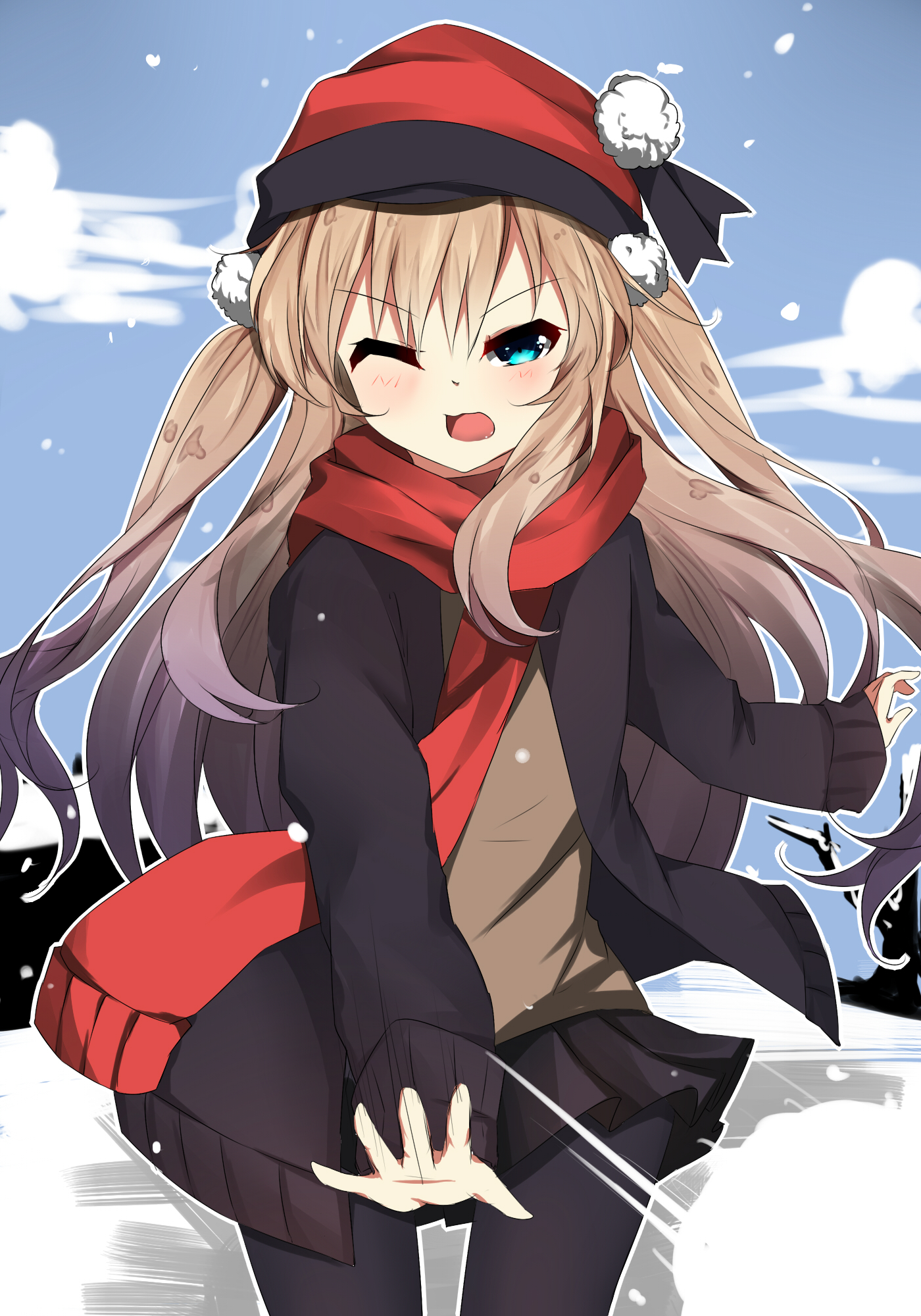 Girl Scarf Snow Winter Anime