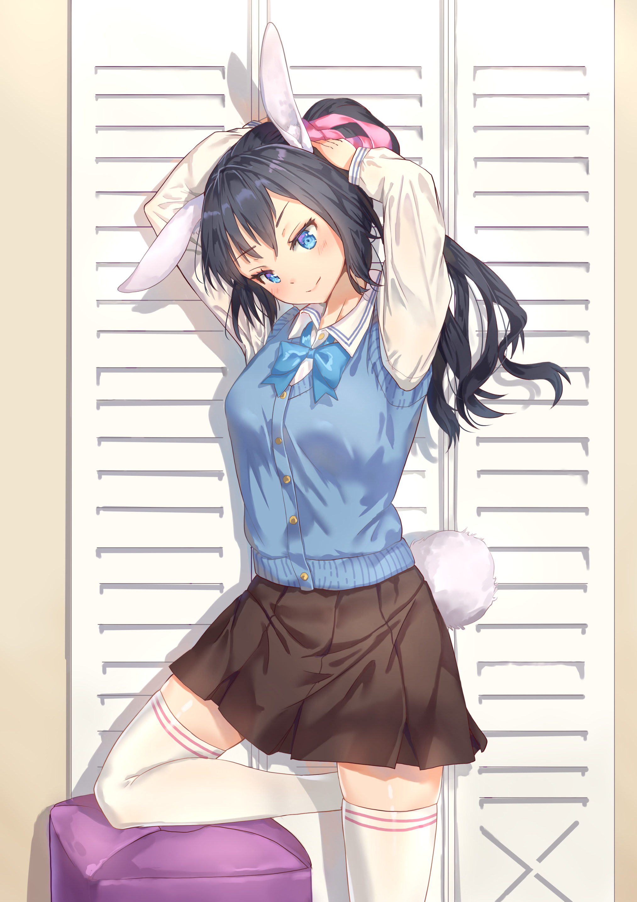 Girl Schoolgirl Ears Hare Anime