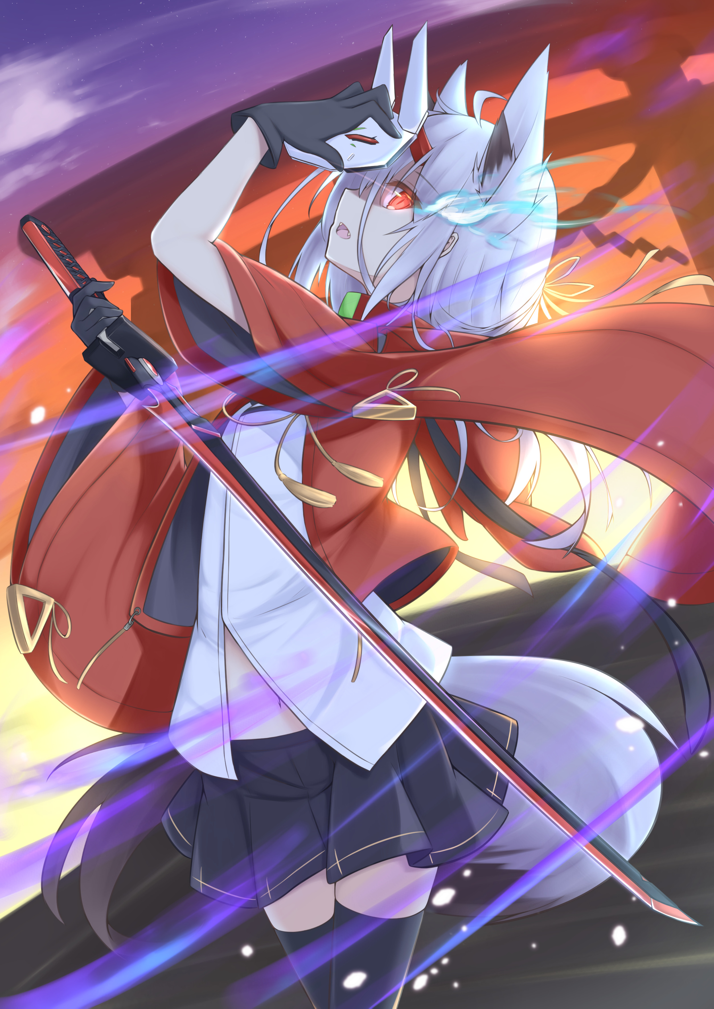 Girl Sword Warrior Anime Magic Art