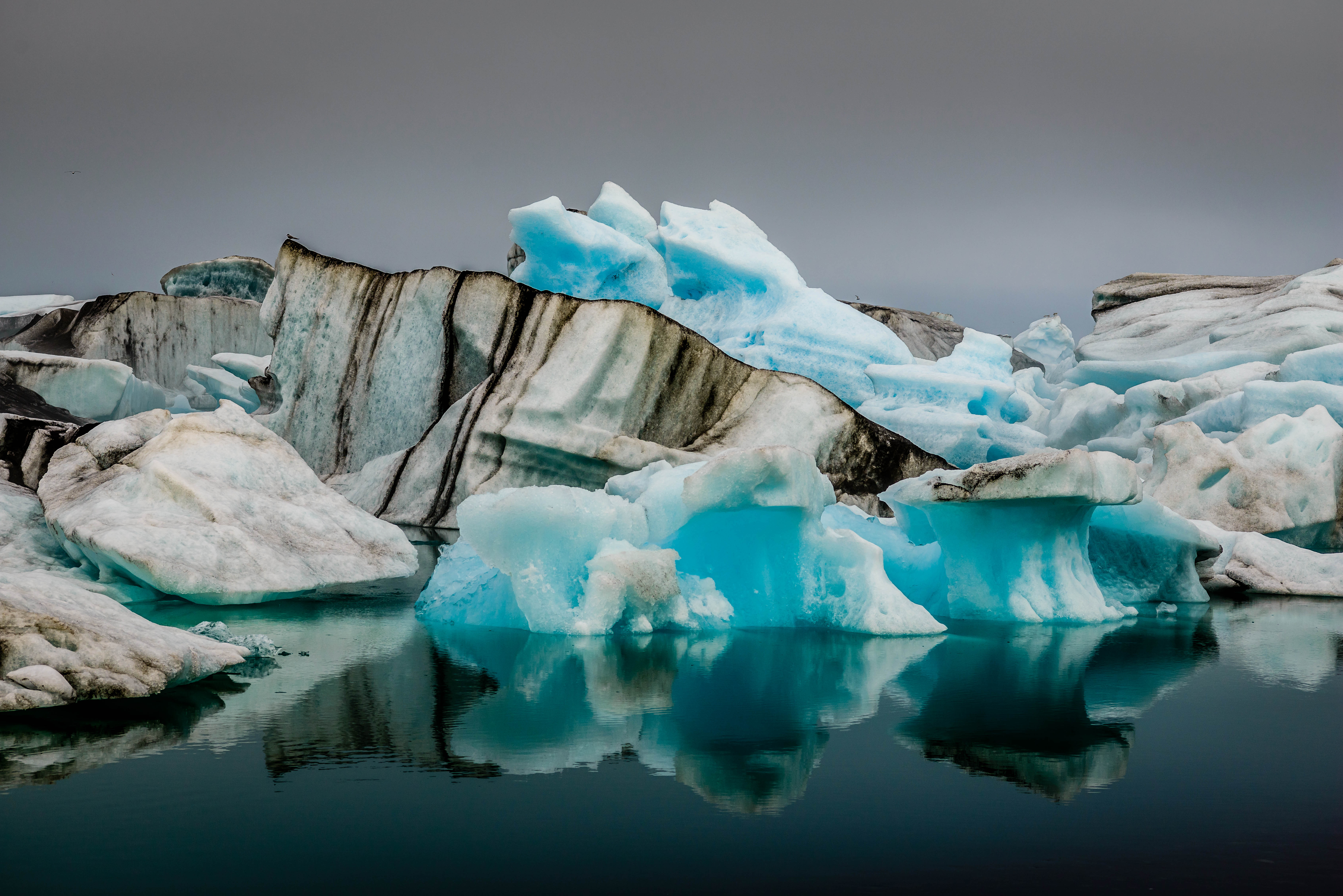 Glacier Ice Ocean Reflection Nature