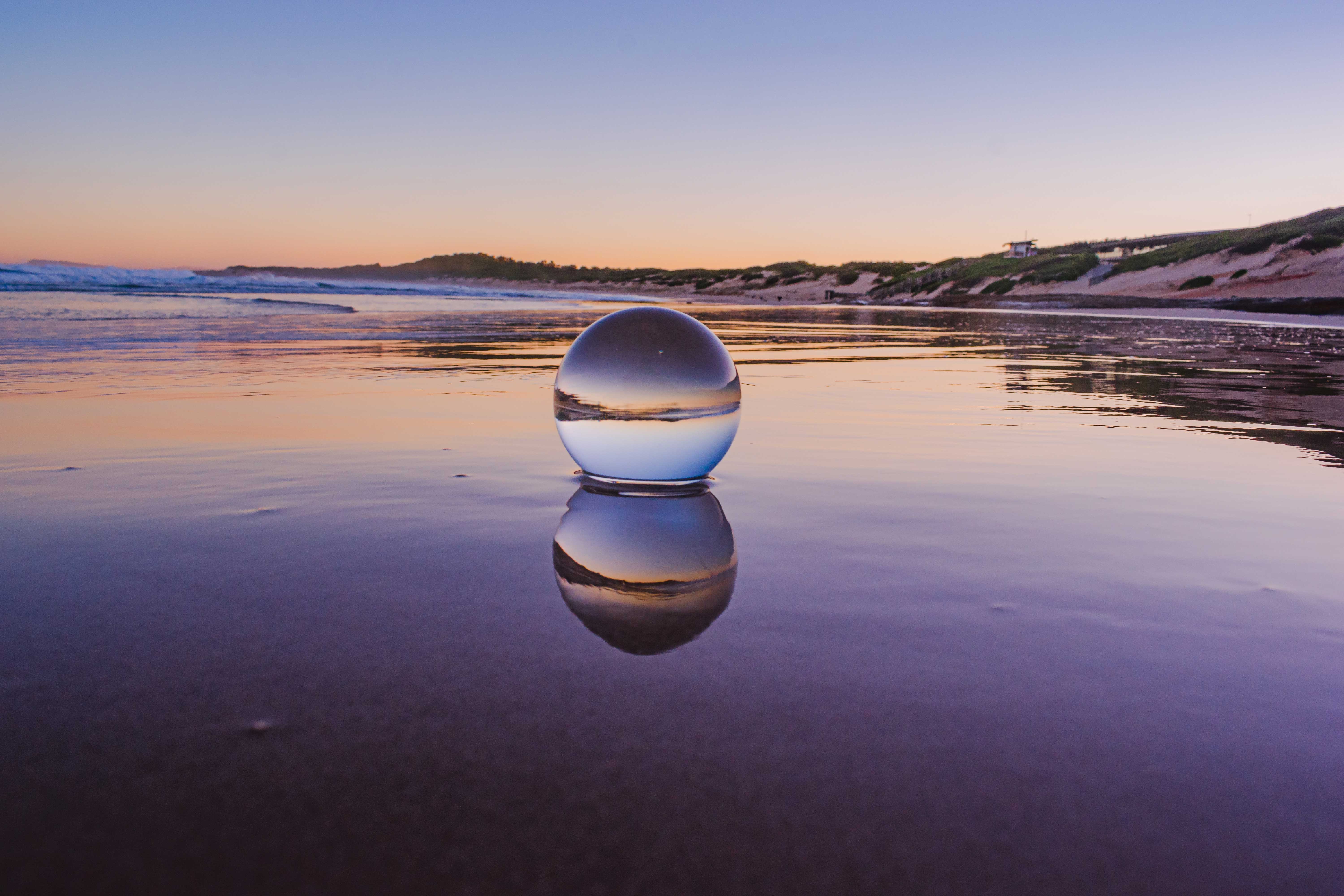 Glass-ball Ball Lake Reflection Sunset