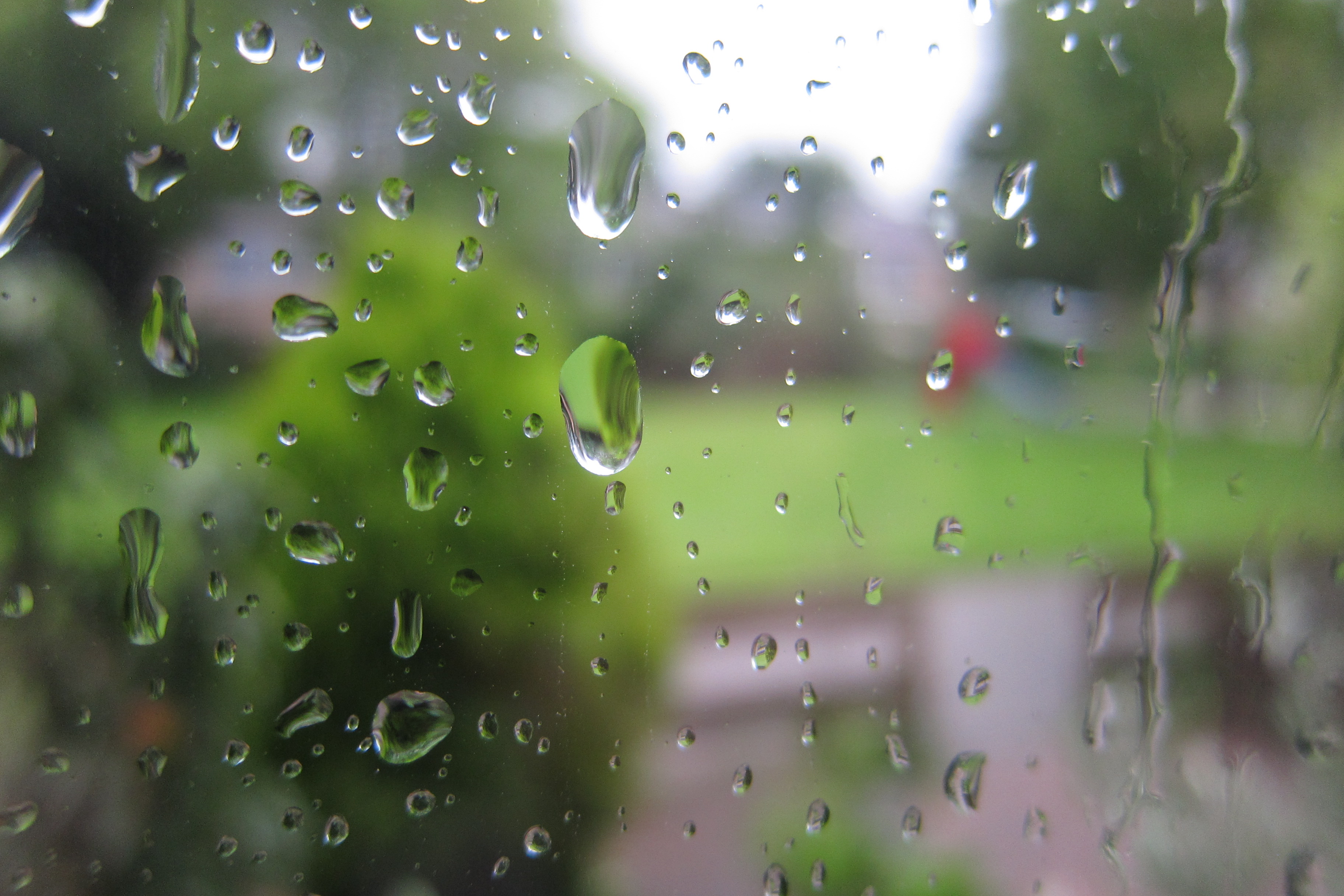 Glass Drops Rain Macro Transparent