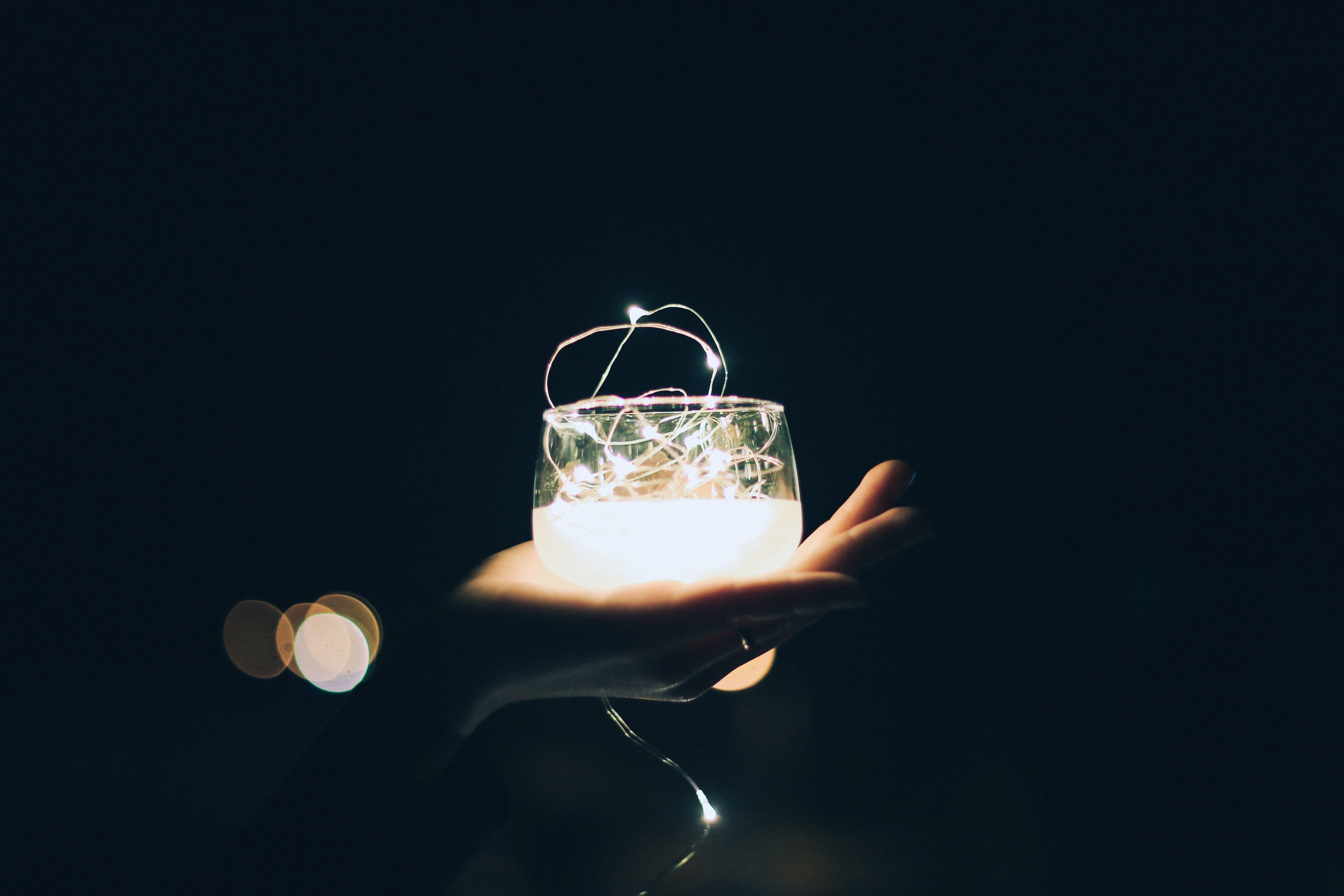 Glass Garland Hand Light Dark Darkness