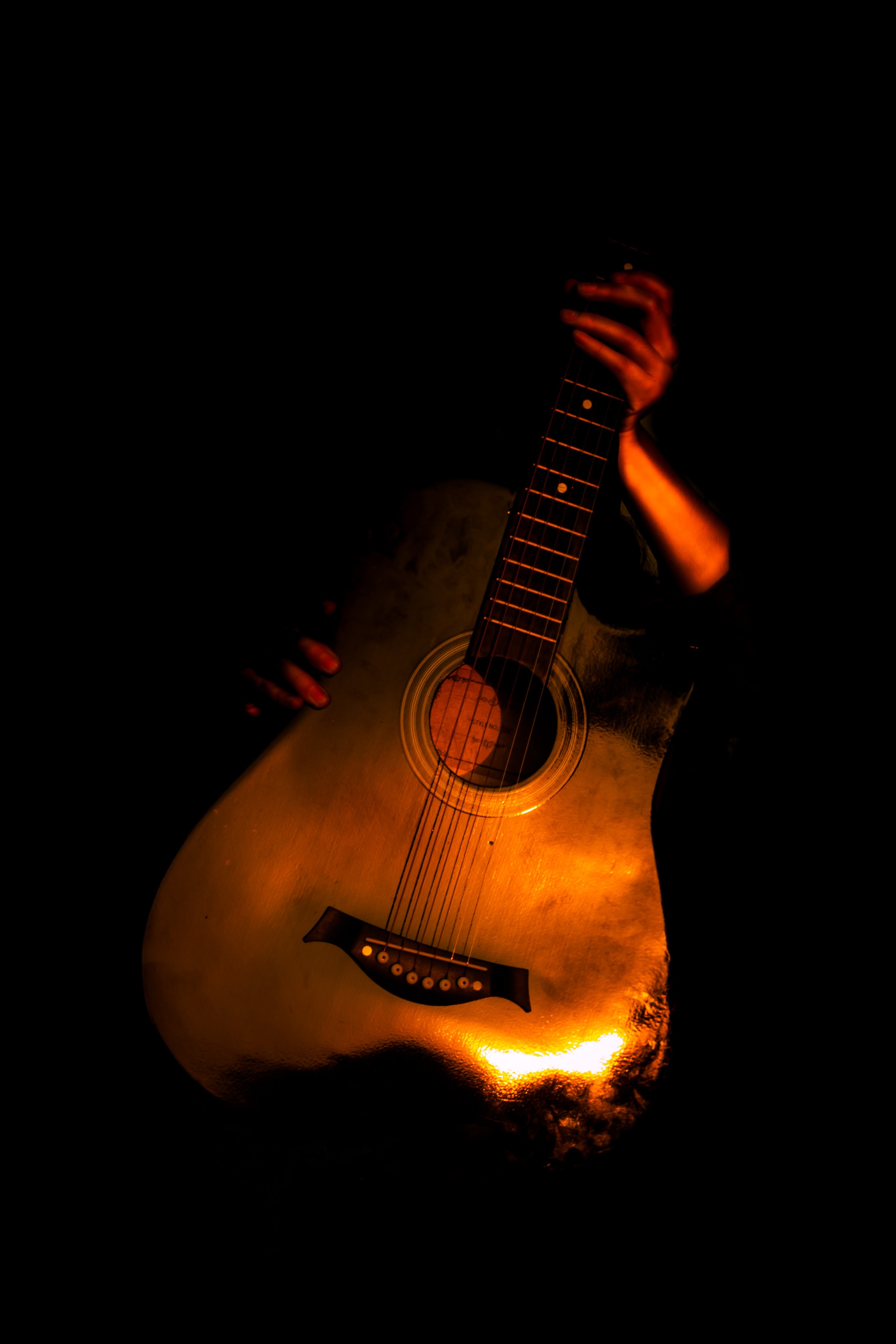 Guitar Guitarist Hands Musical-instrument Gold Dark