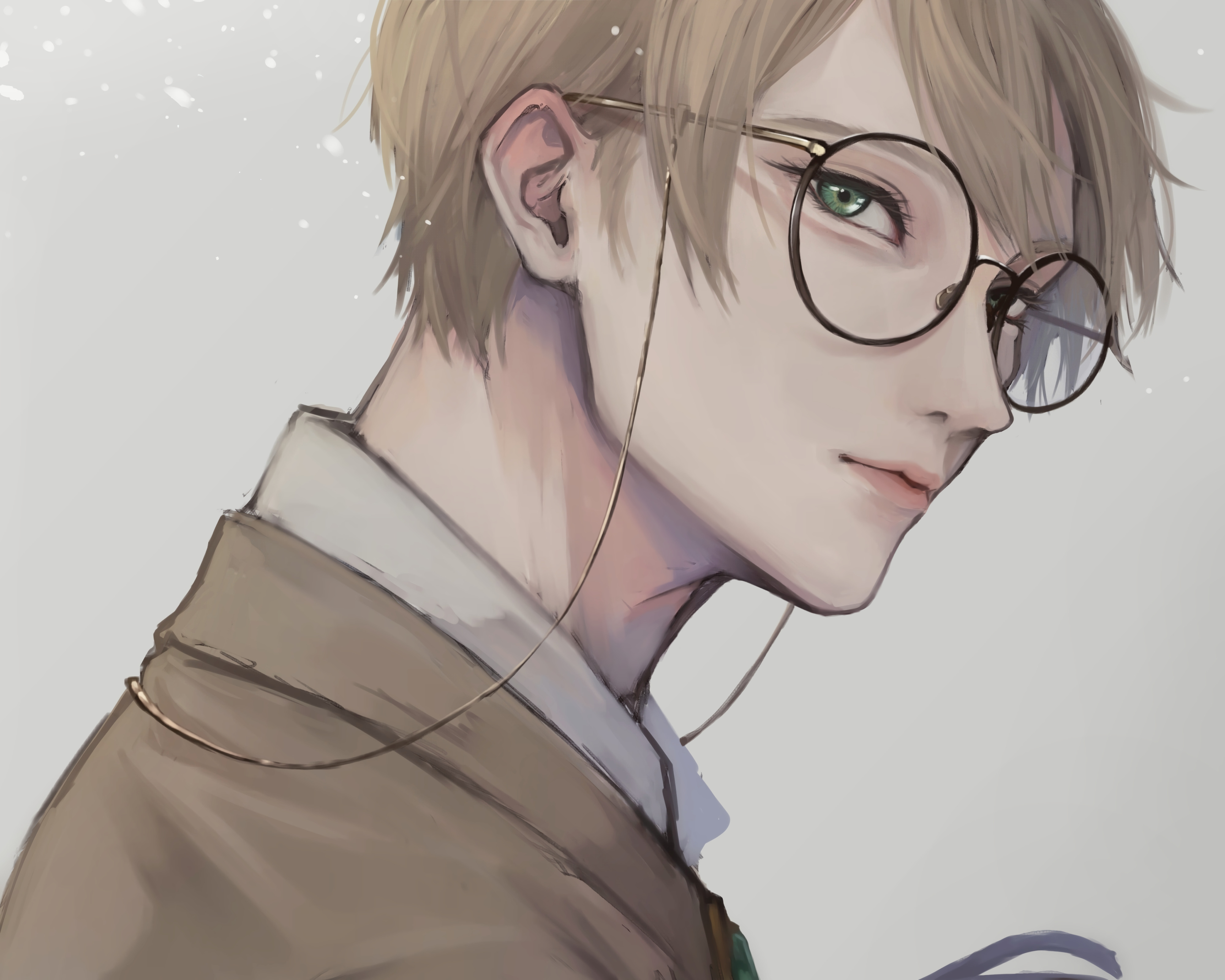 Guy Glance Glasses Anime Art