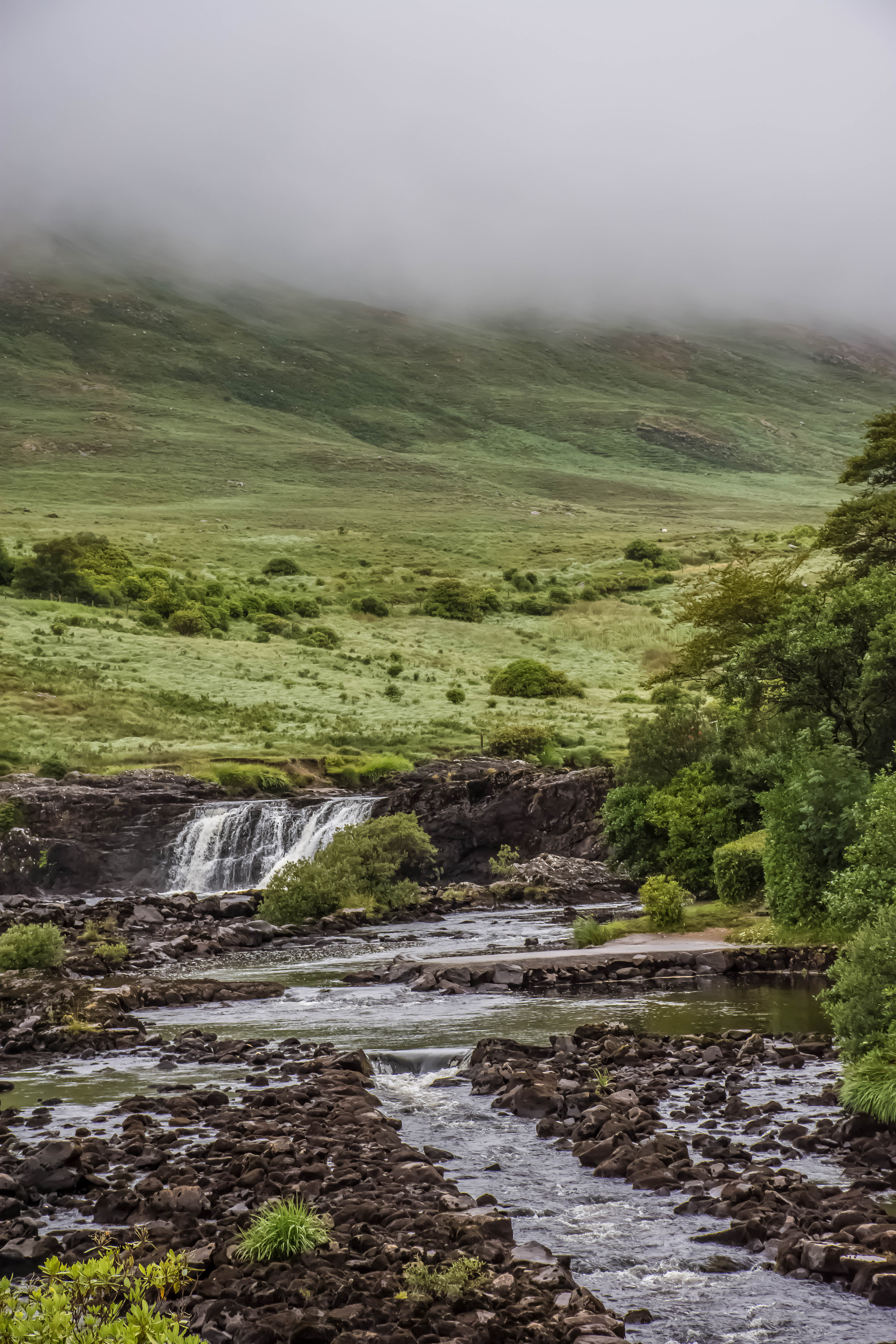 Hills River Water Fog Nature Landscape