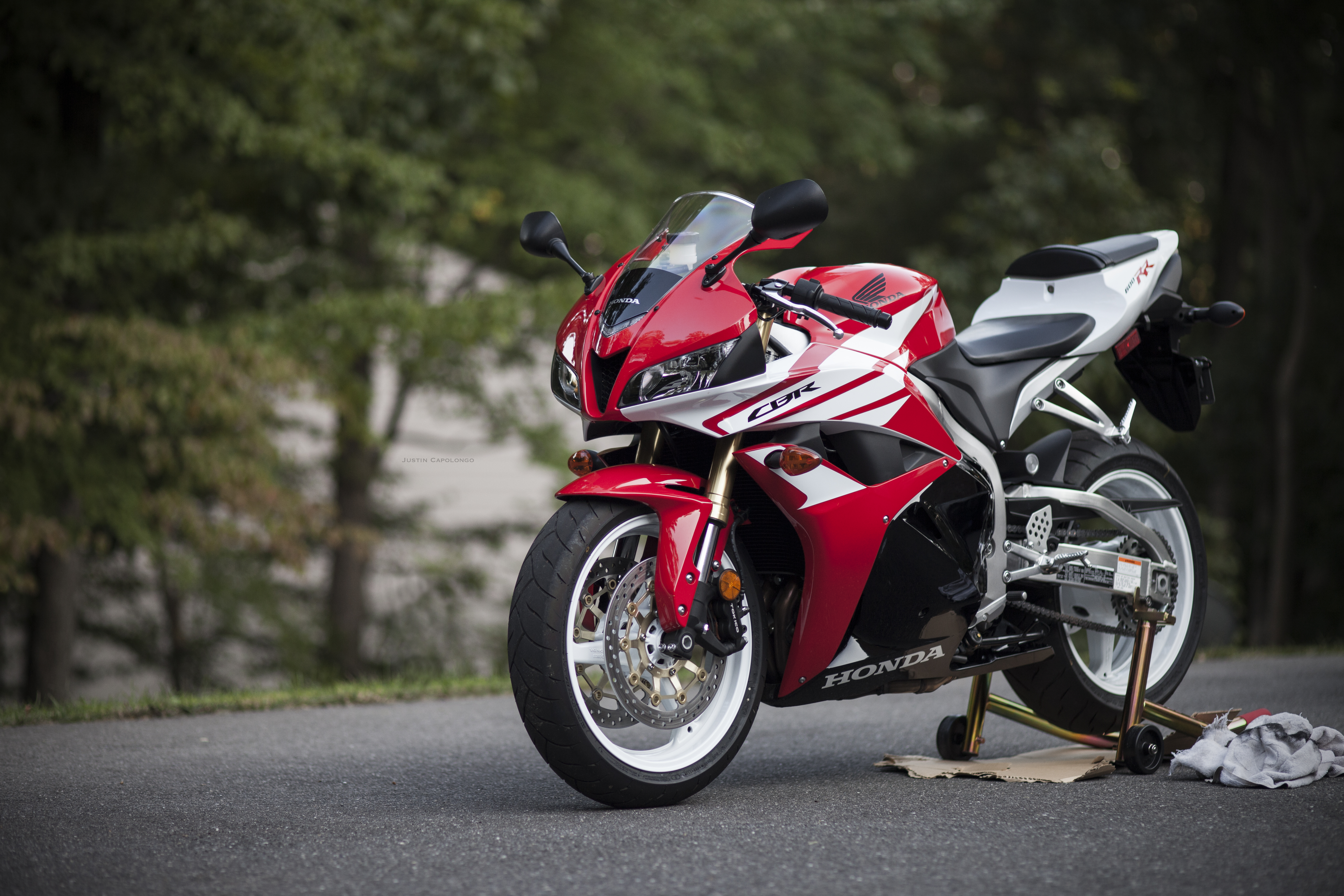 Honda Motorcycle Bike Red Asphalt