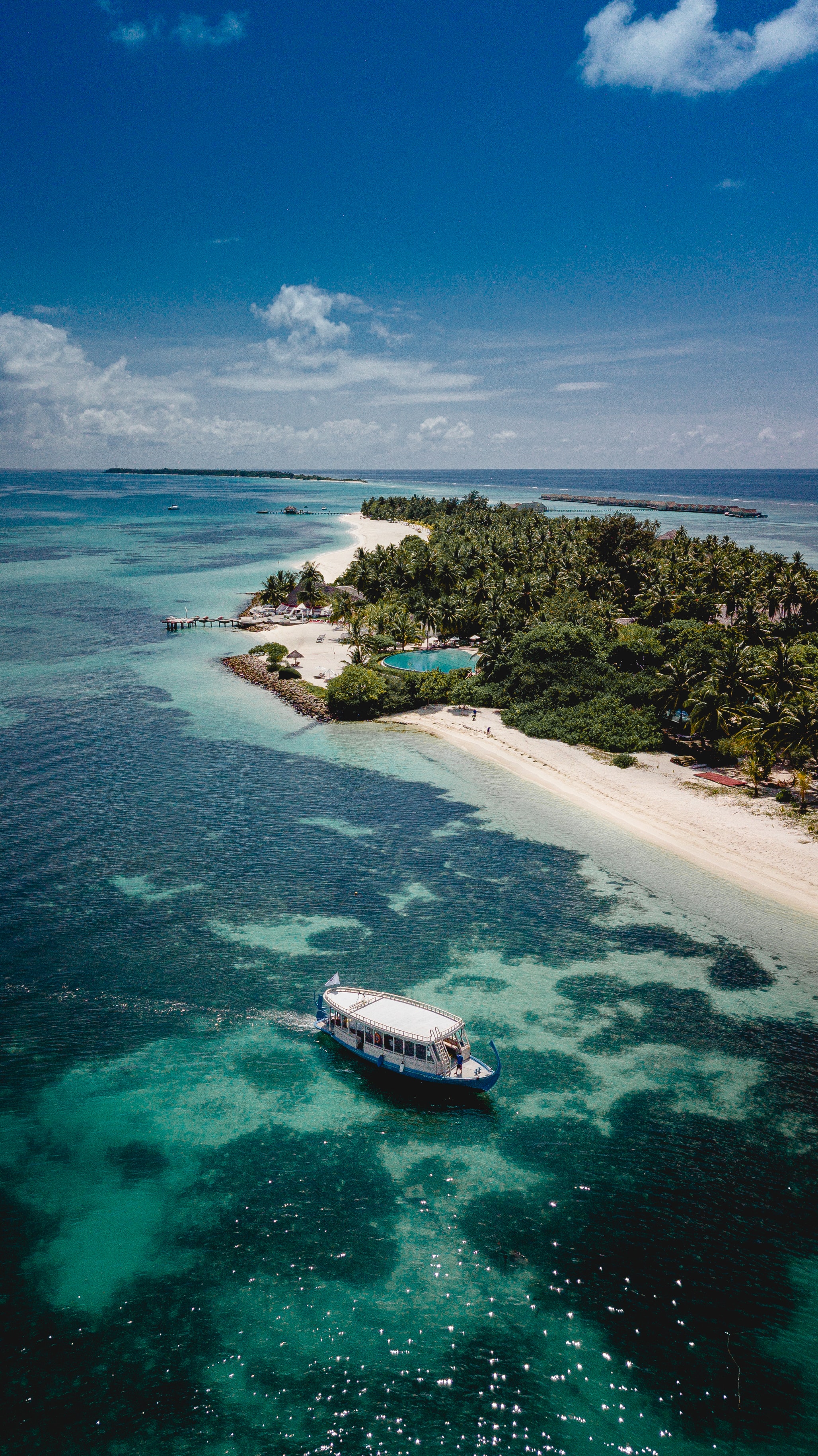 Island Sea Boats Summer Aerial-view