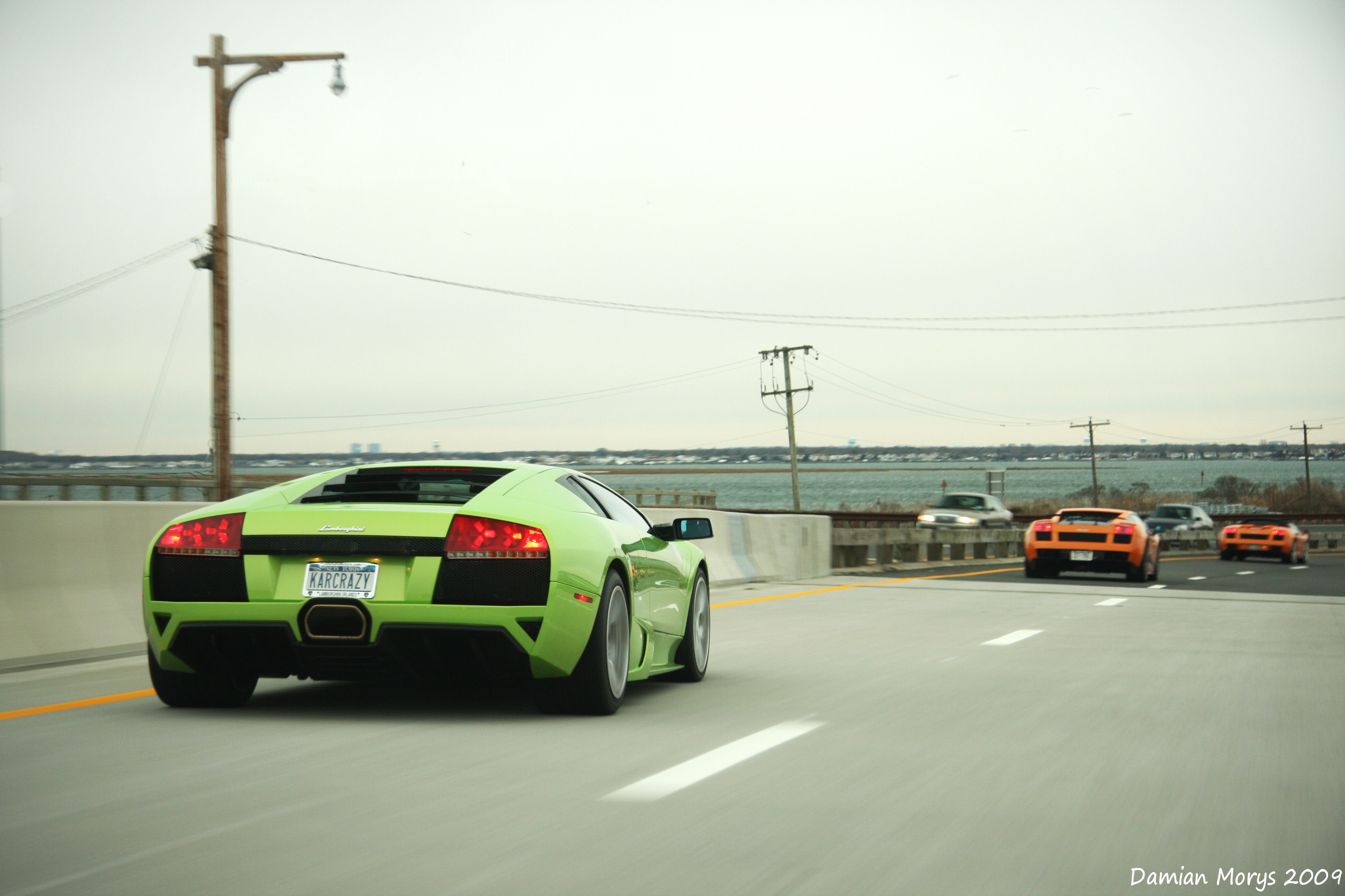 Lamborghini Car Sports-car Green Speed Road