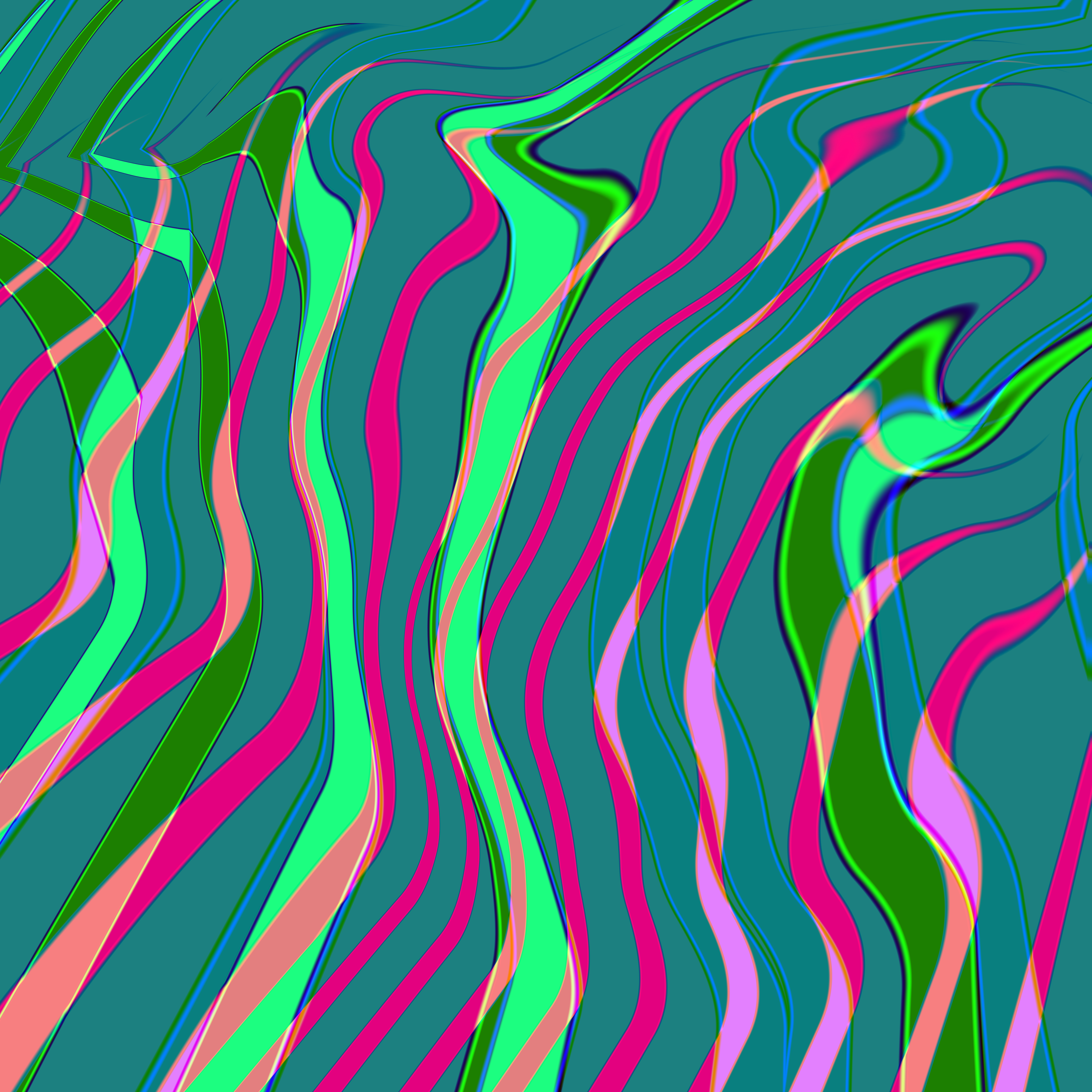 Lines Curves Abstraction Green Pink