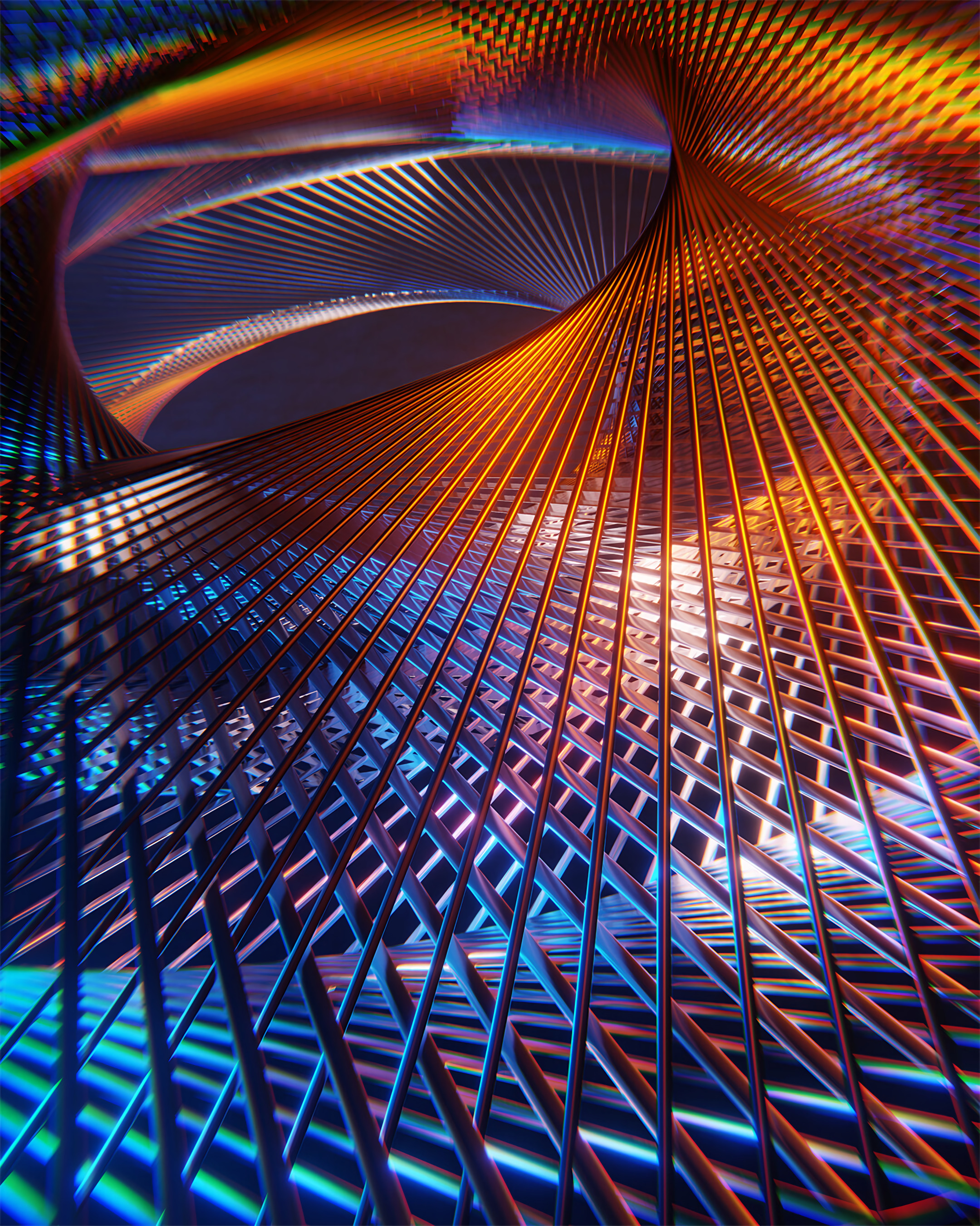 Lines Mesh Structure 3d