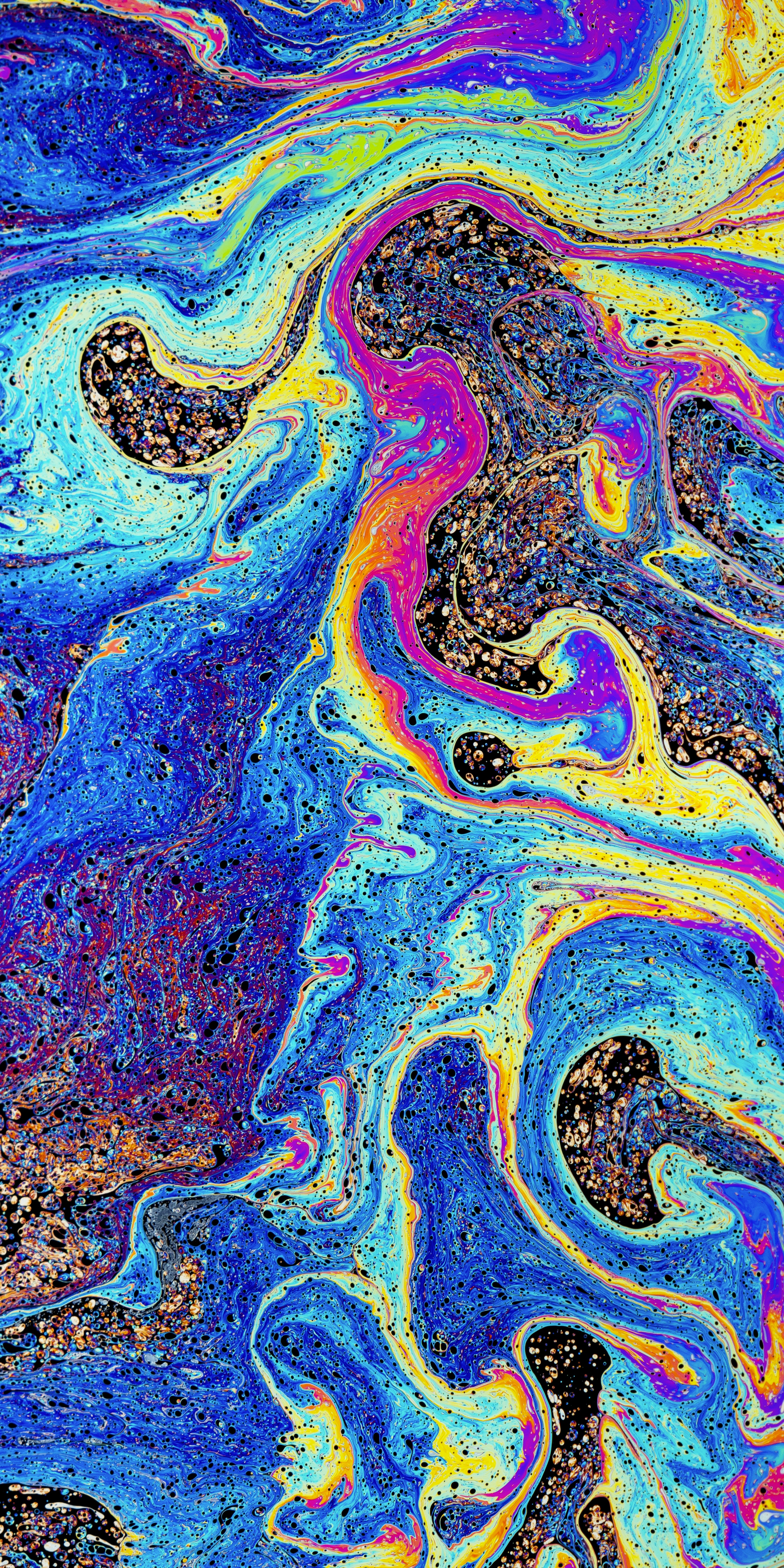 Liquid Stains Colorful Abstraction