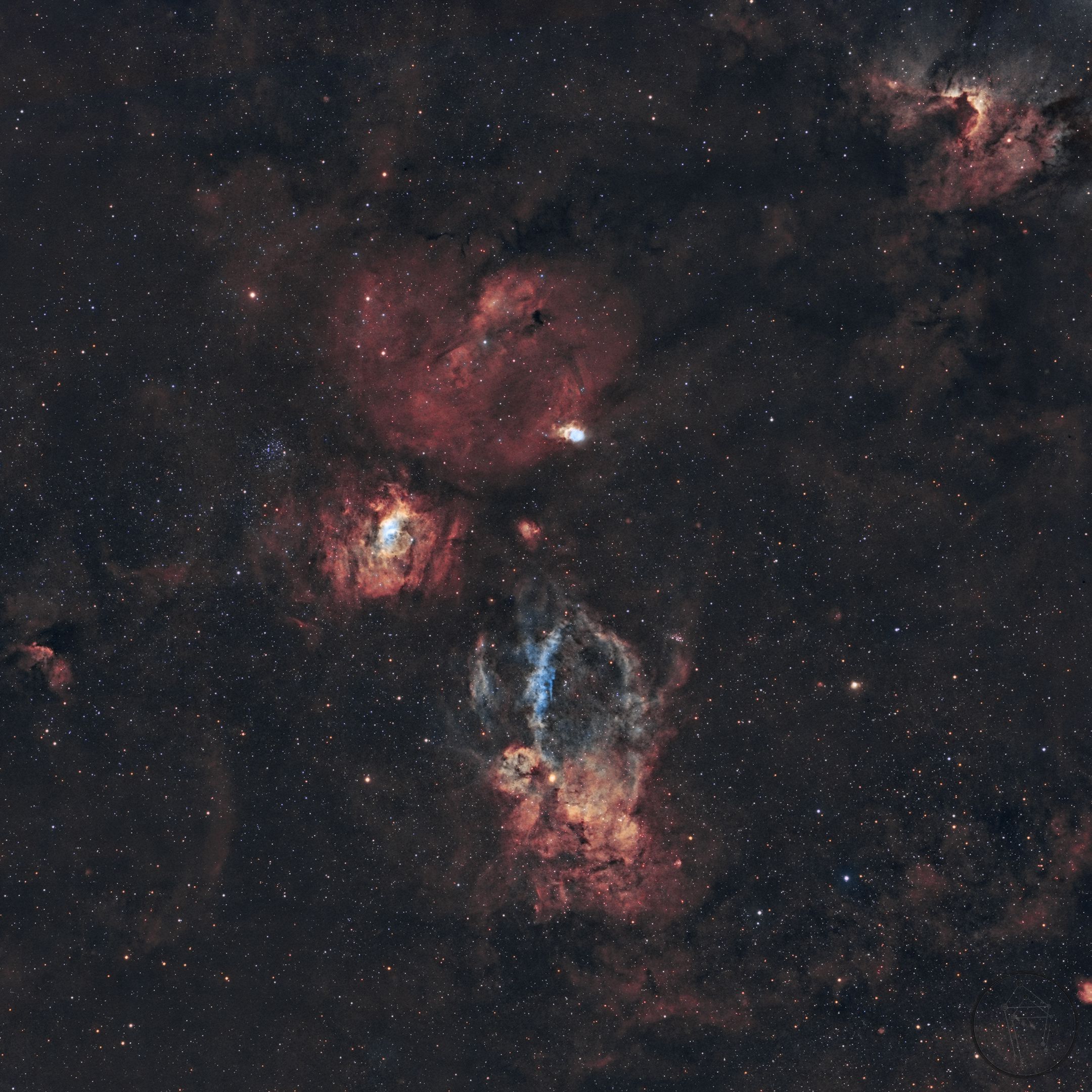 Lobster-claw-nebula Nebula Stars Glare Space