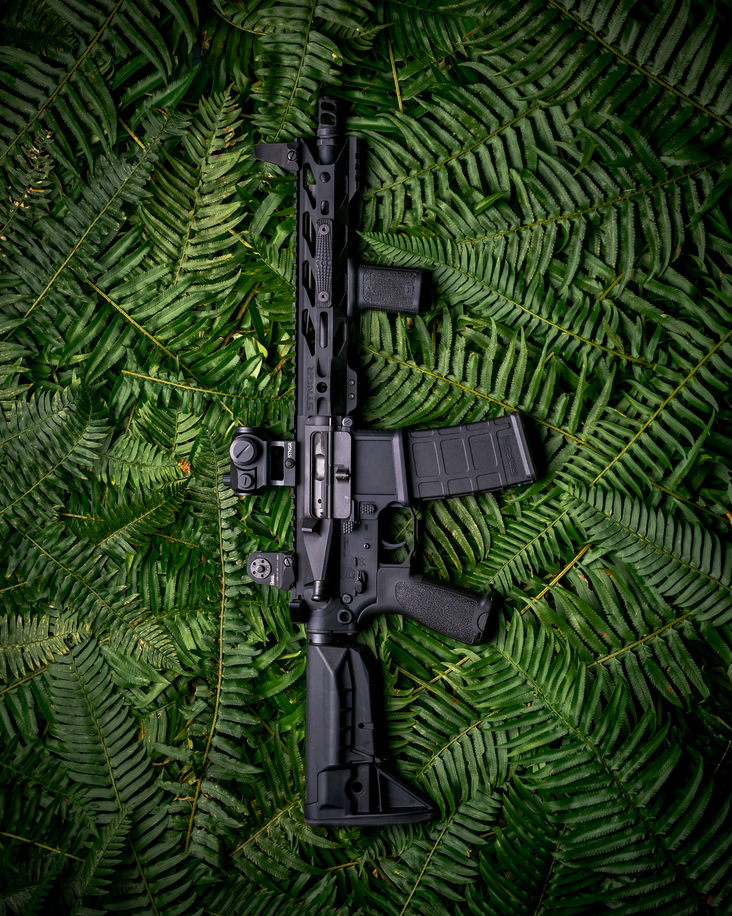 Machine-gun Weapon Black Fern Leaves