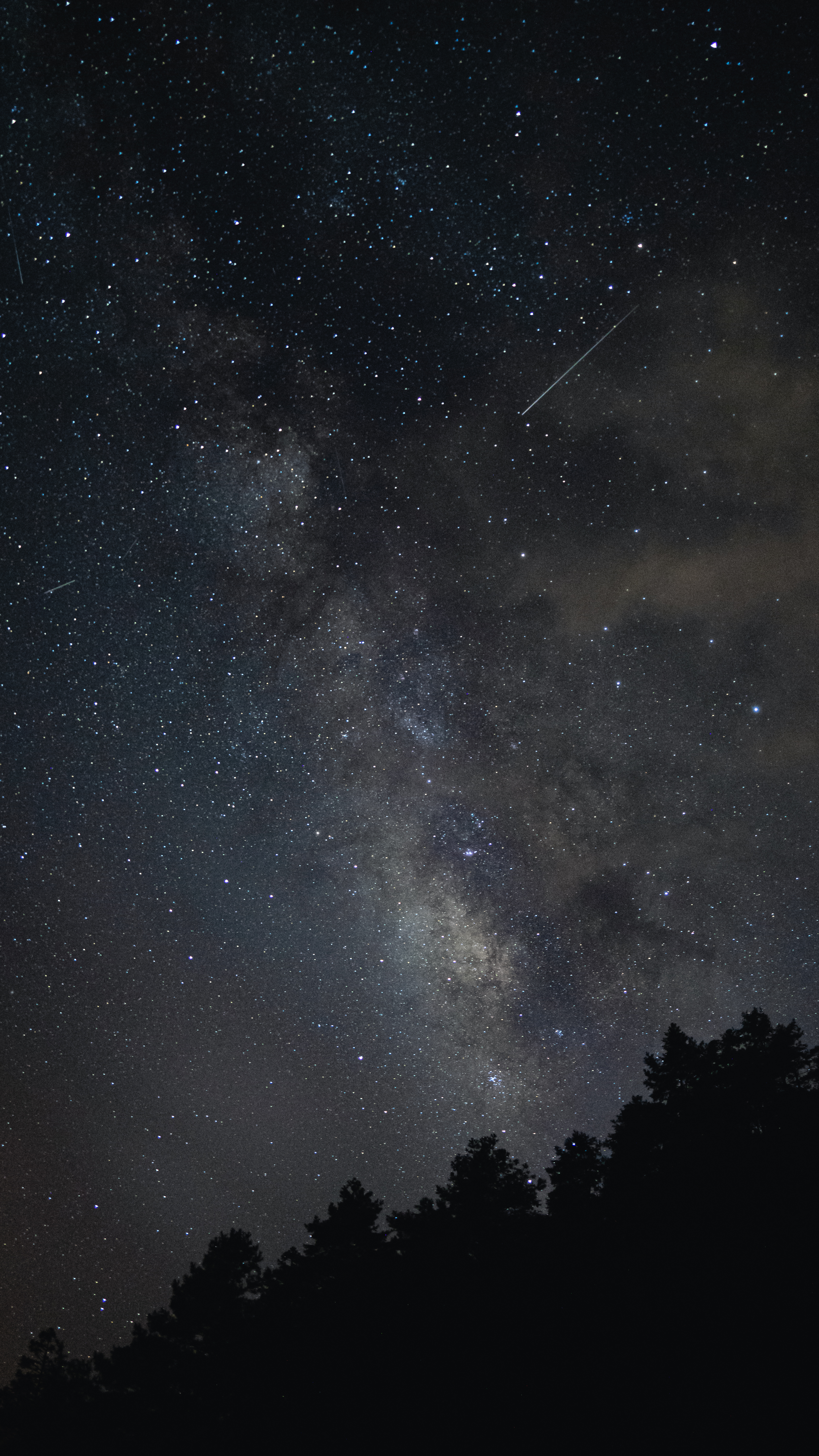 Milky-way Stars Trees Sky Night Dark