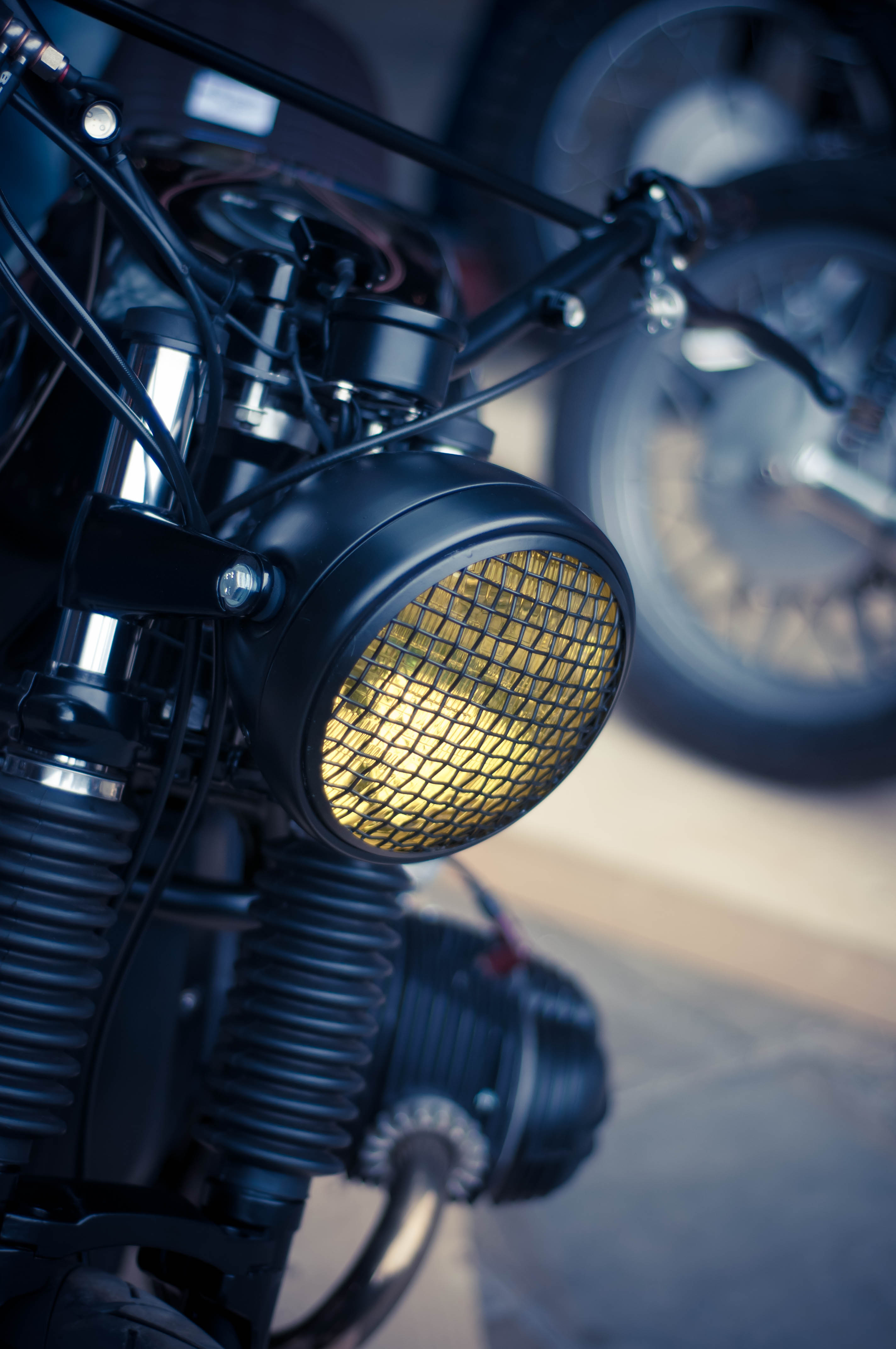 Motorcycle Bike Black Headlight
