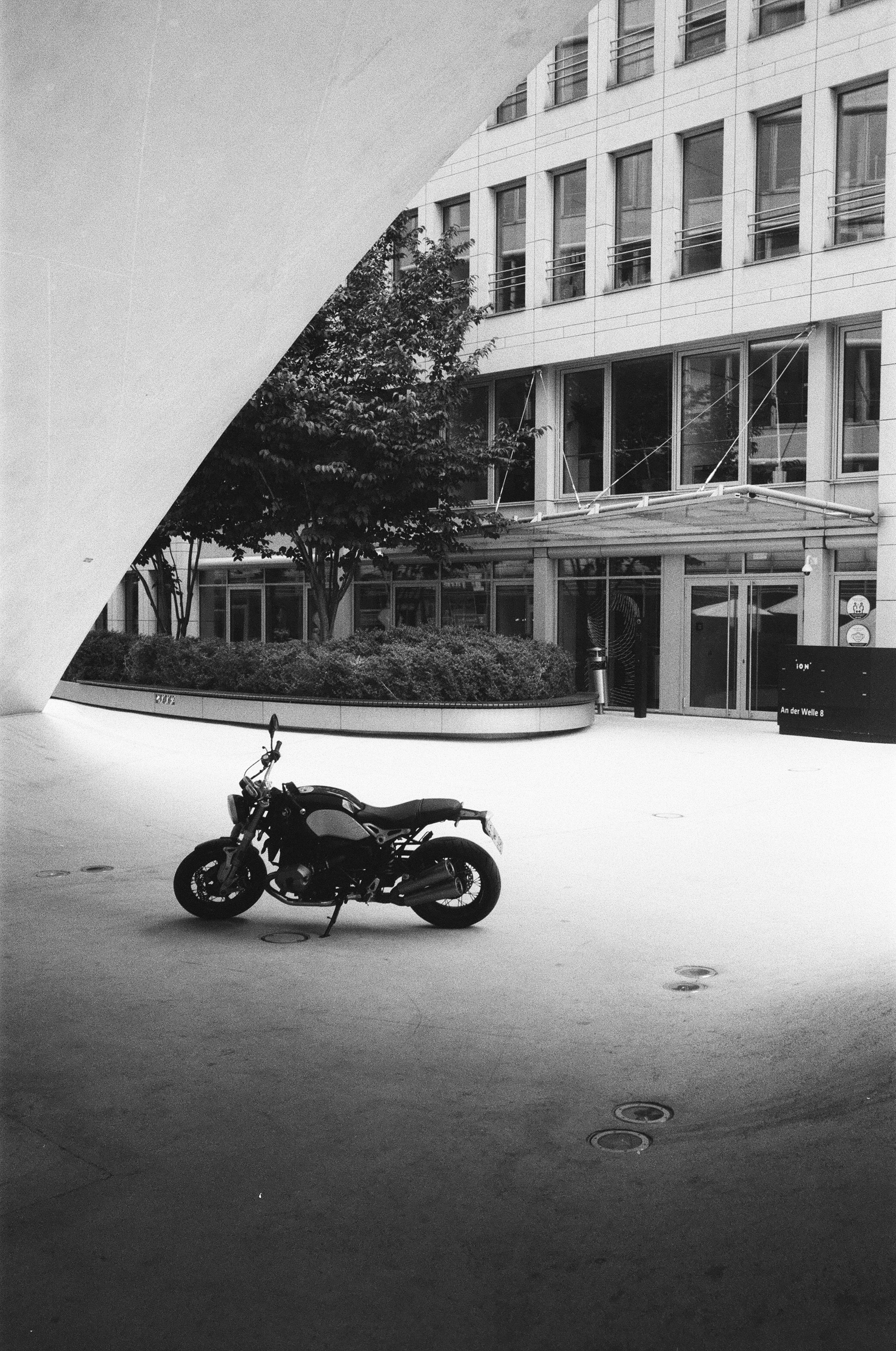 Motorcycle Bike Parking Black-and-white