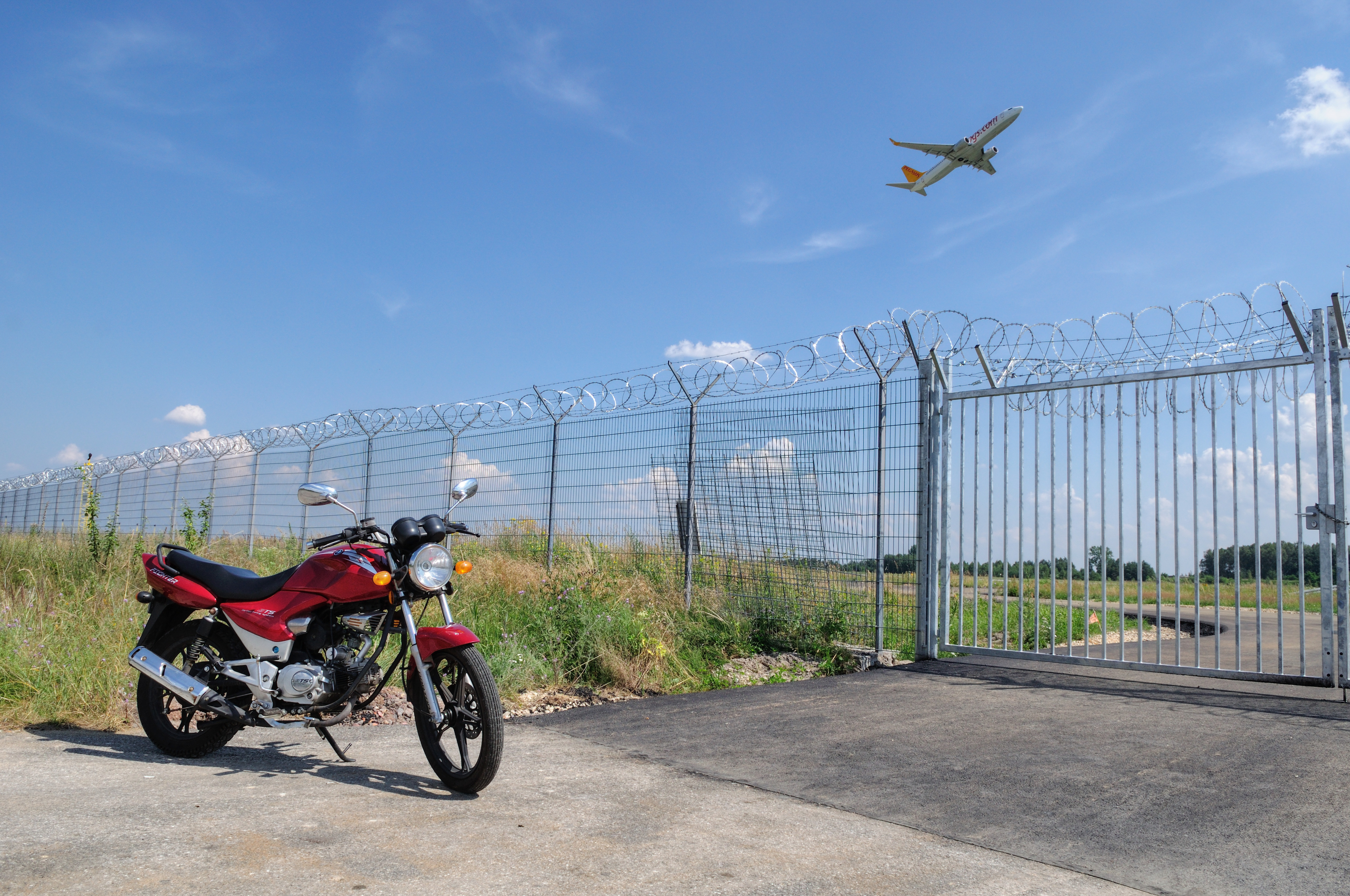 Motorcycle Bike Red Fence