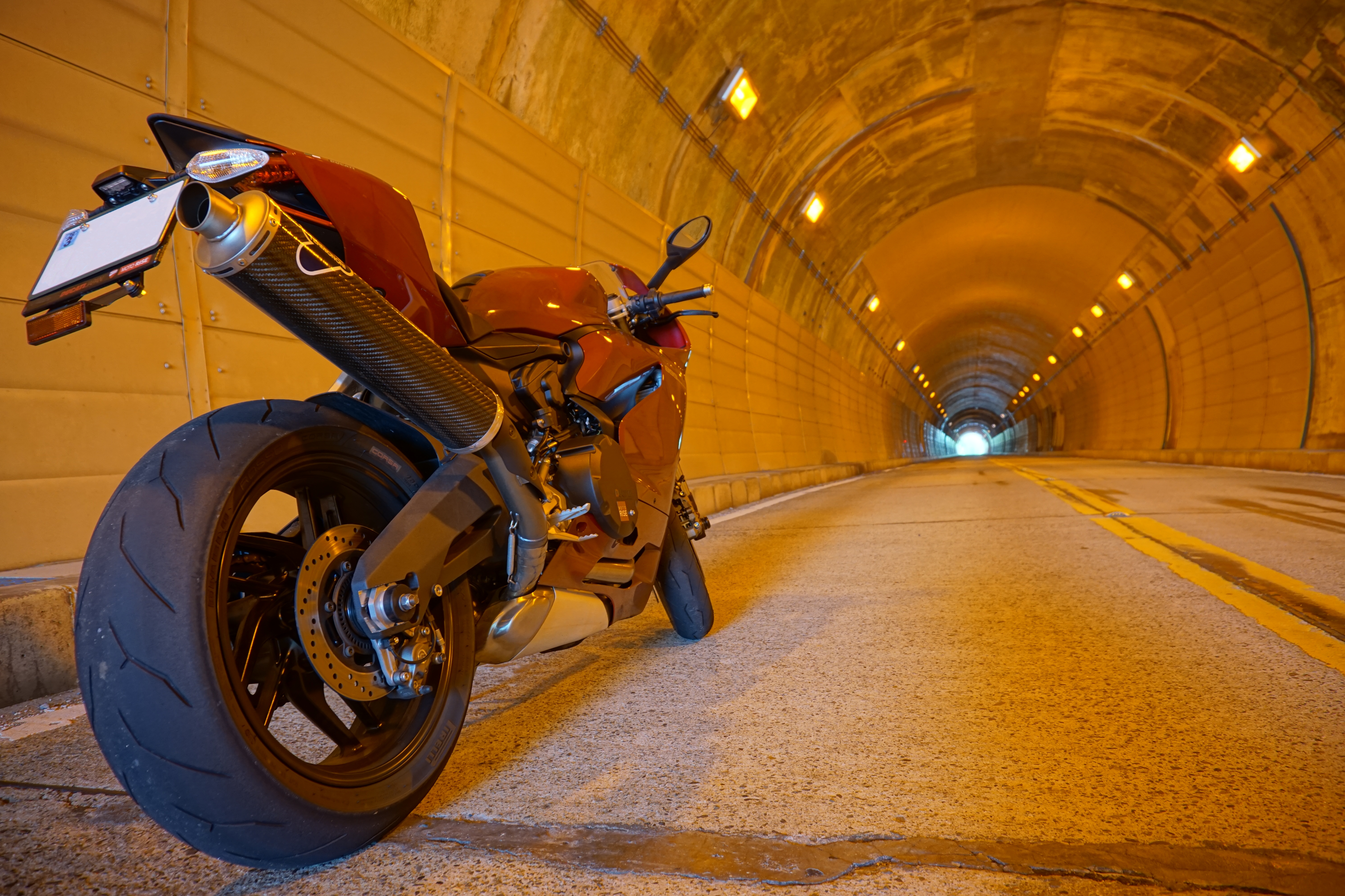 Motorcycle Bike Red Tunnel