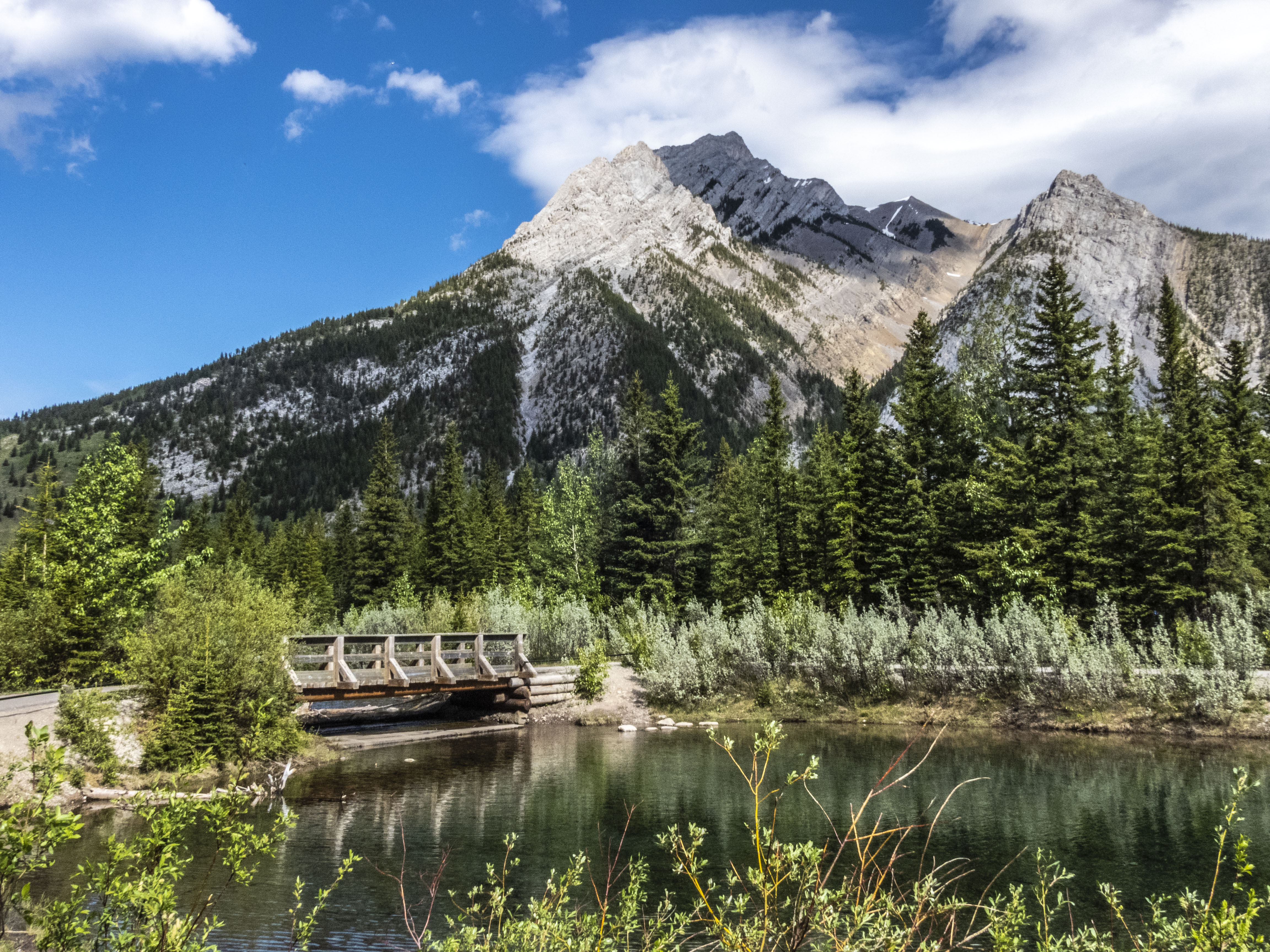 Mountains Bridge River Landscape Nature