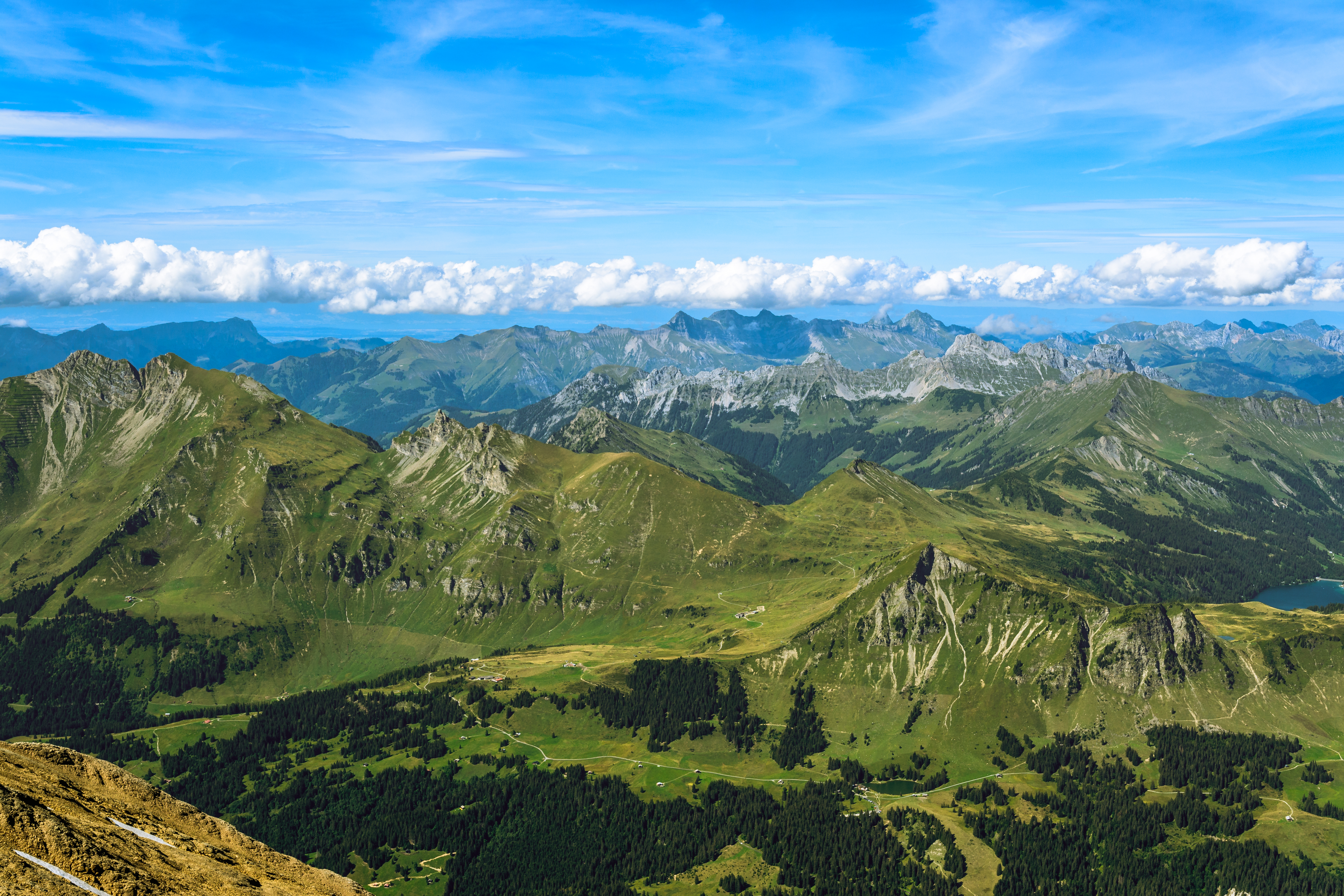 Mountains Relief Clouds Landscape Aerial-view