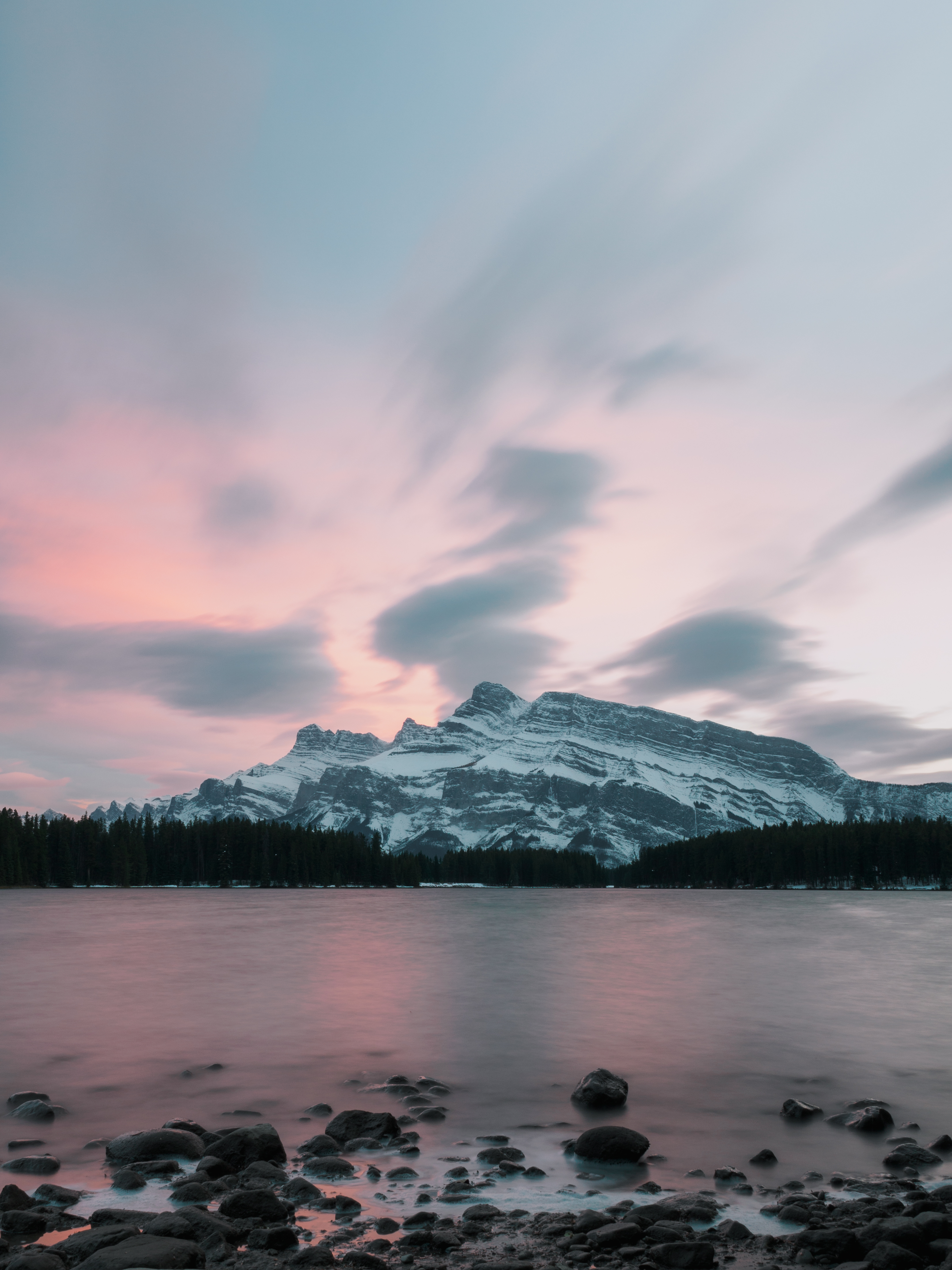 Mountains Relief Snow Lake Landscape Nature