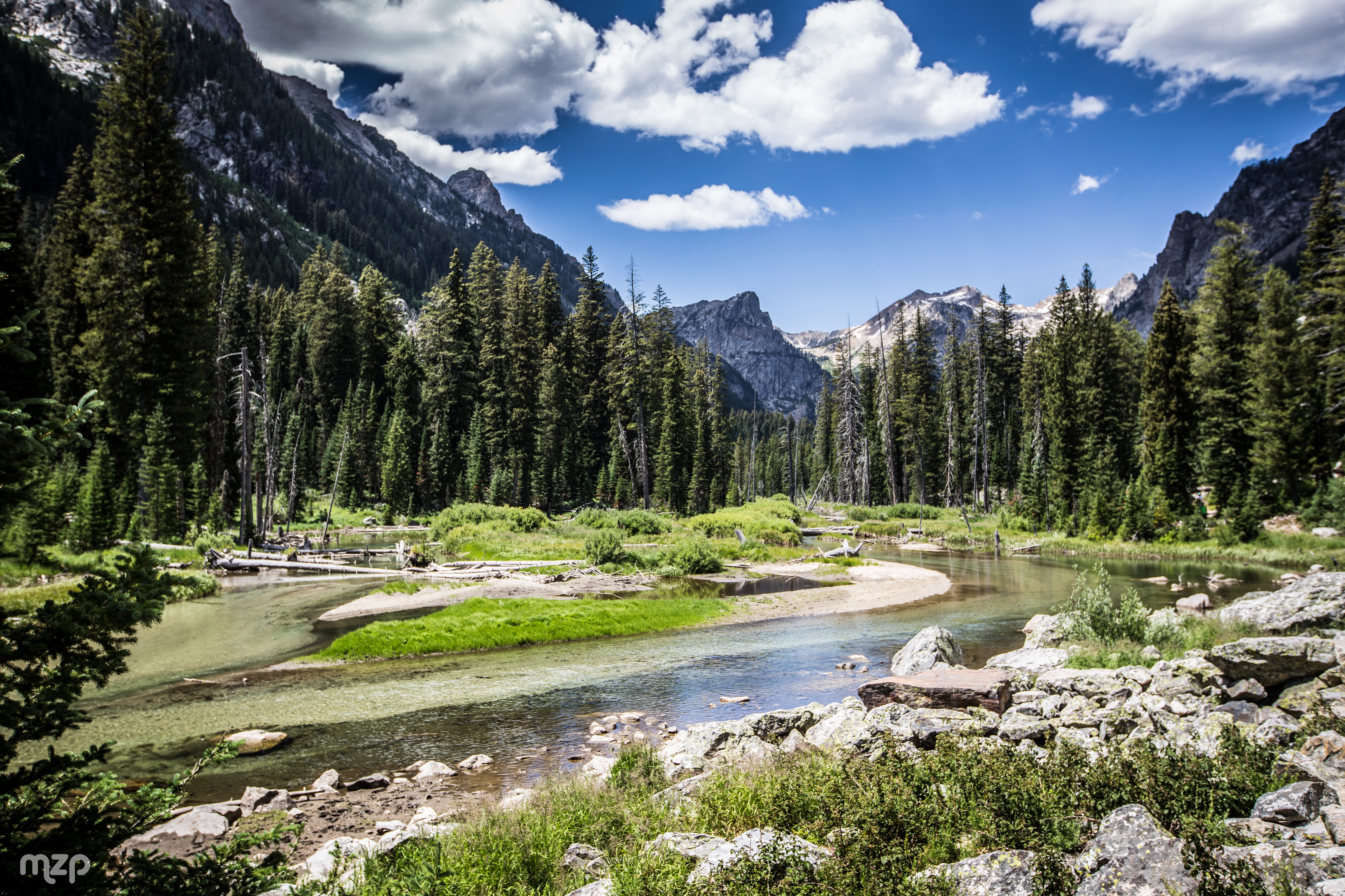 Mountains River Trees Nature Landscape