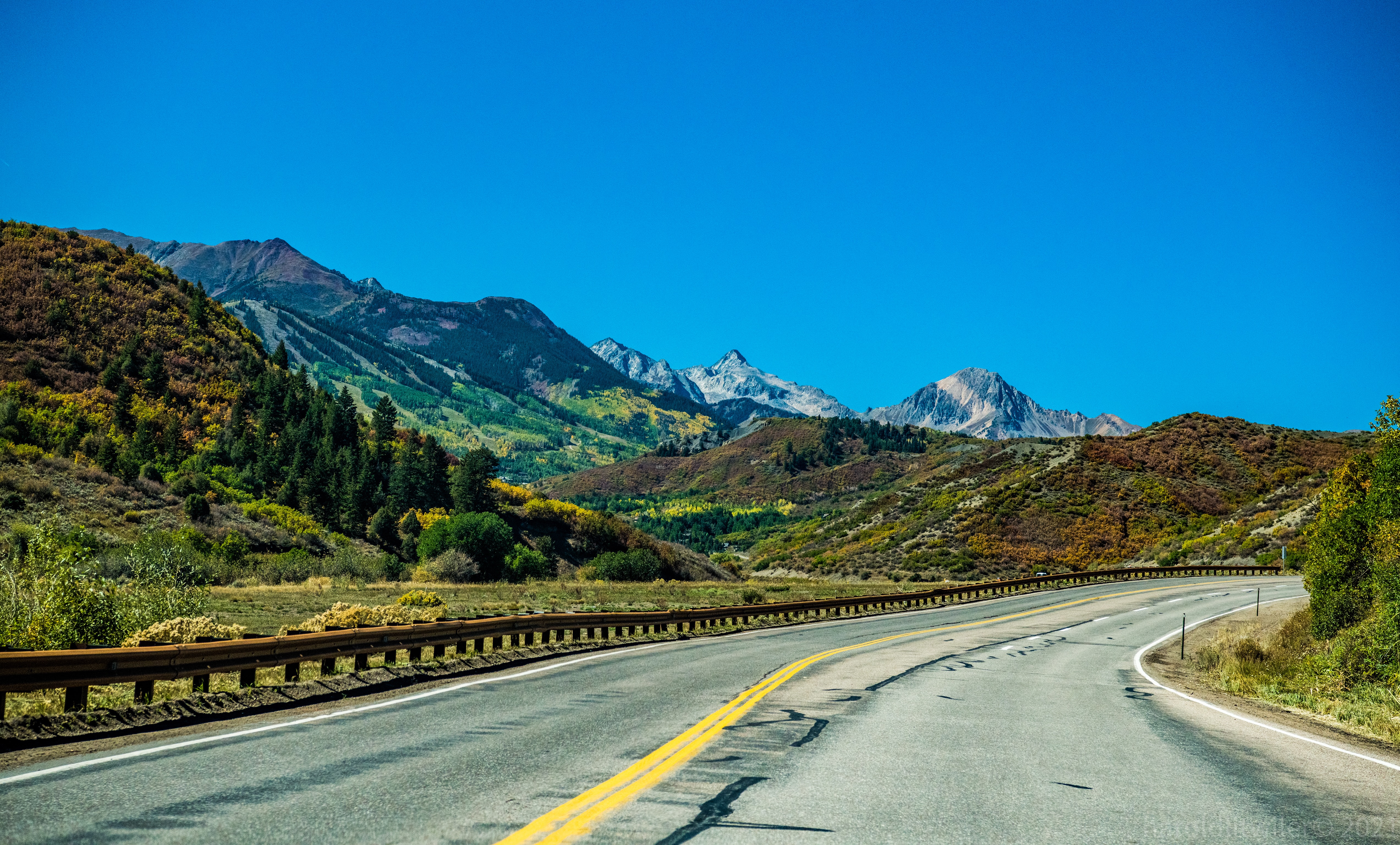 Mountains Road Marking Landscape Nature