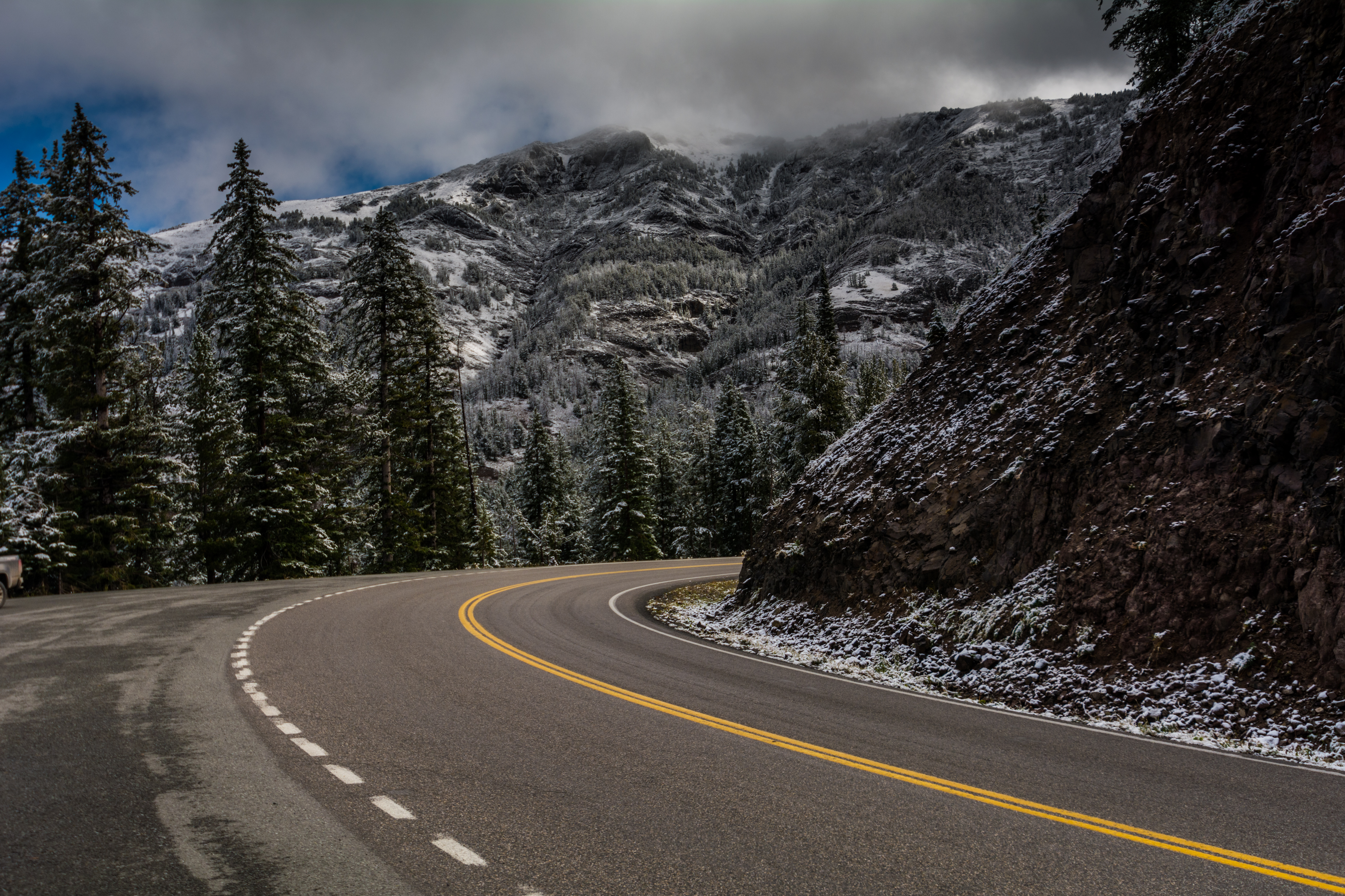 Mountains Road Turn Nature Landscape